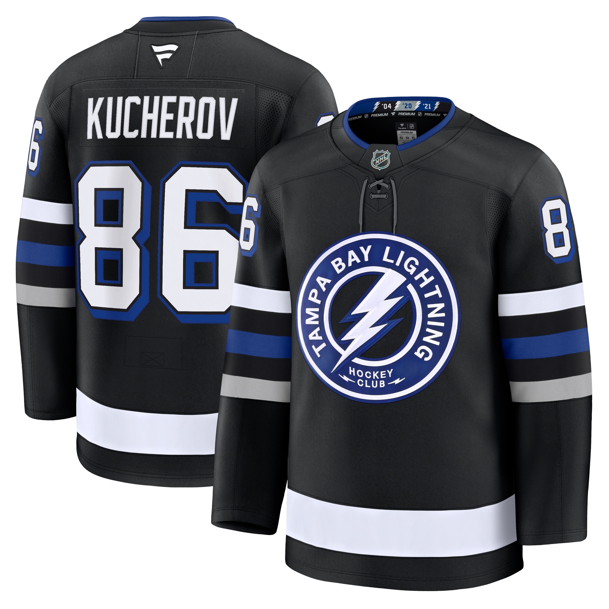 Men's Tampa Bay Lightning Nikita Kucherov Black Alternate Premium Hockey Jersey - JS471 