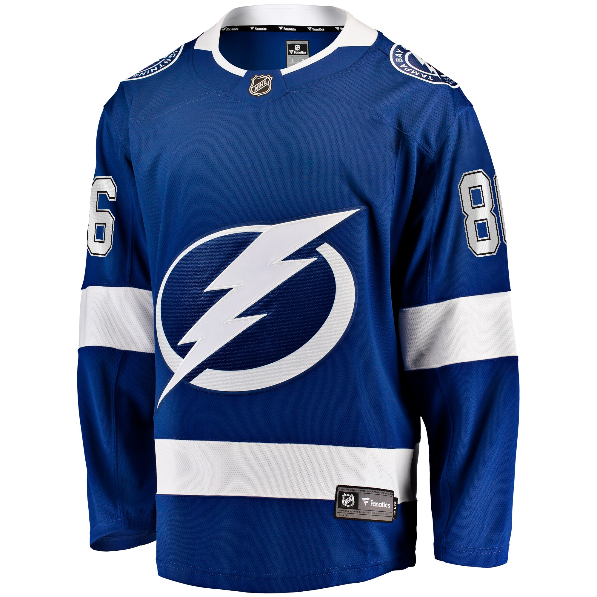 Alternative view of Men's Tampa Bay Lightning Nikita Kucherov Blue Home Breakaway Hockey Jersey - JS353 
