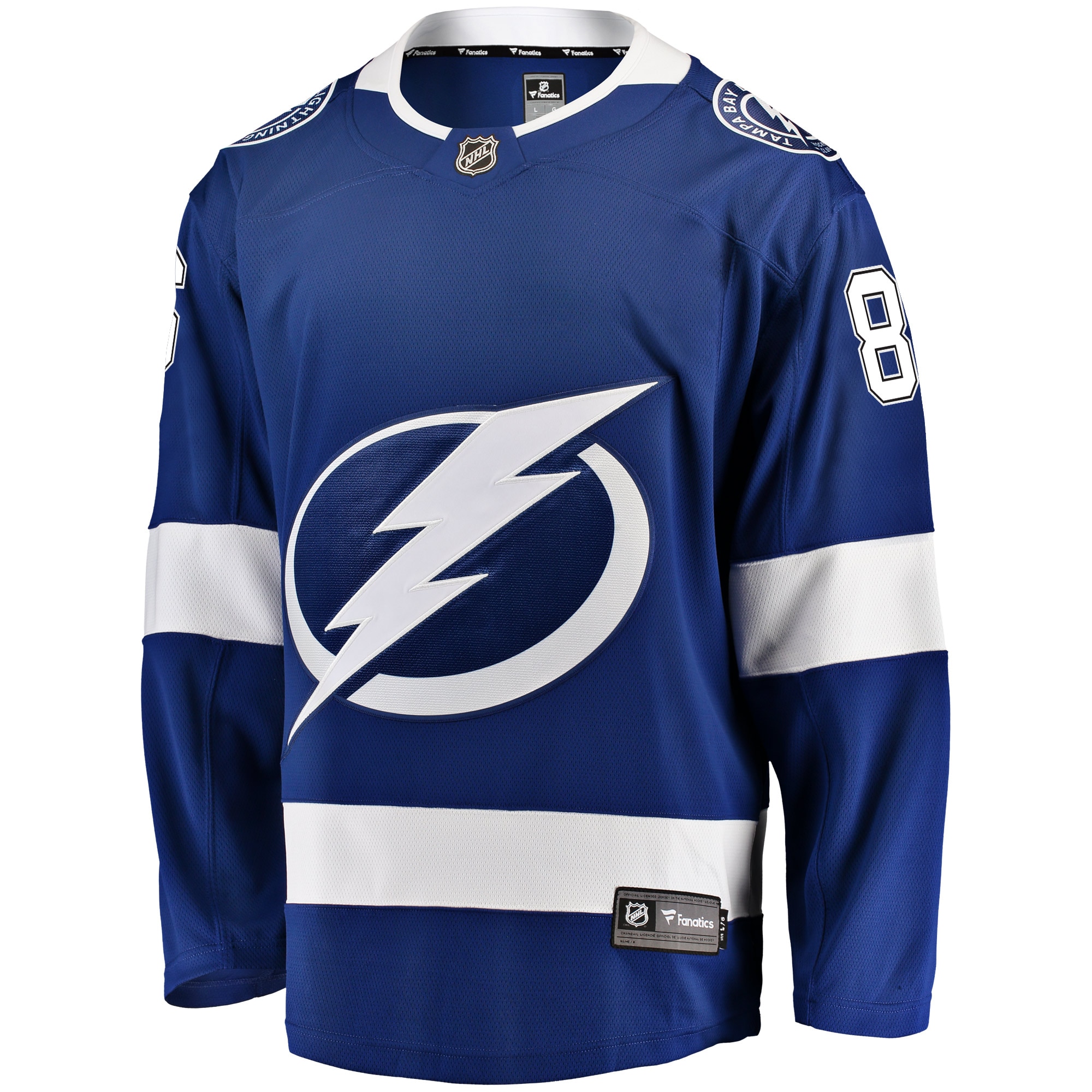 Alternative view of Men's Tampa Bay Lightning Nikita Kucherov Blue Home Breakaway Player Hockey Jersey - JS464 