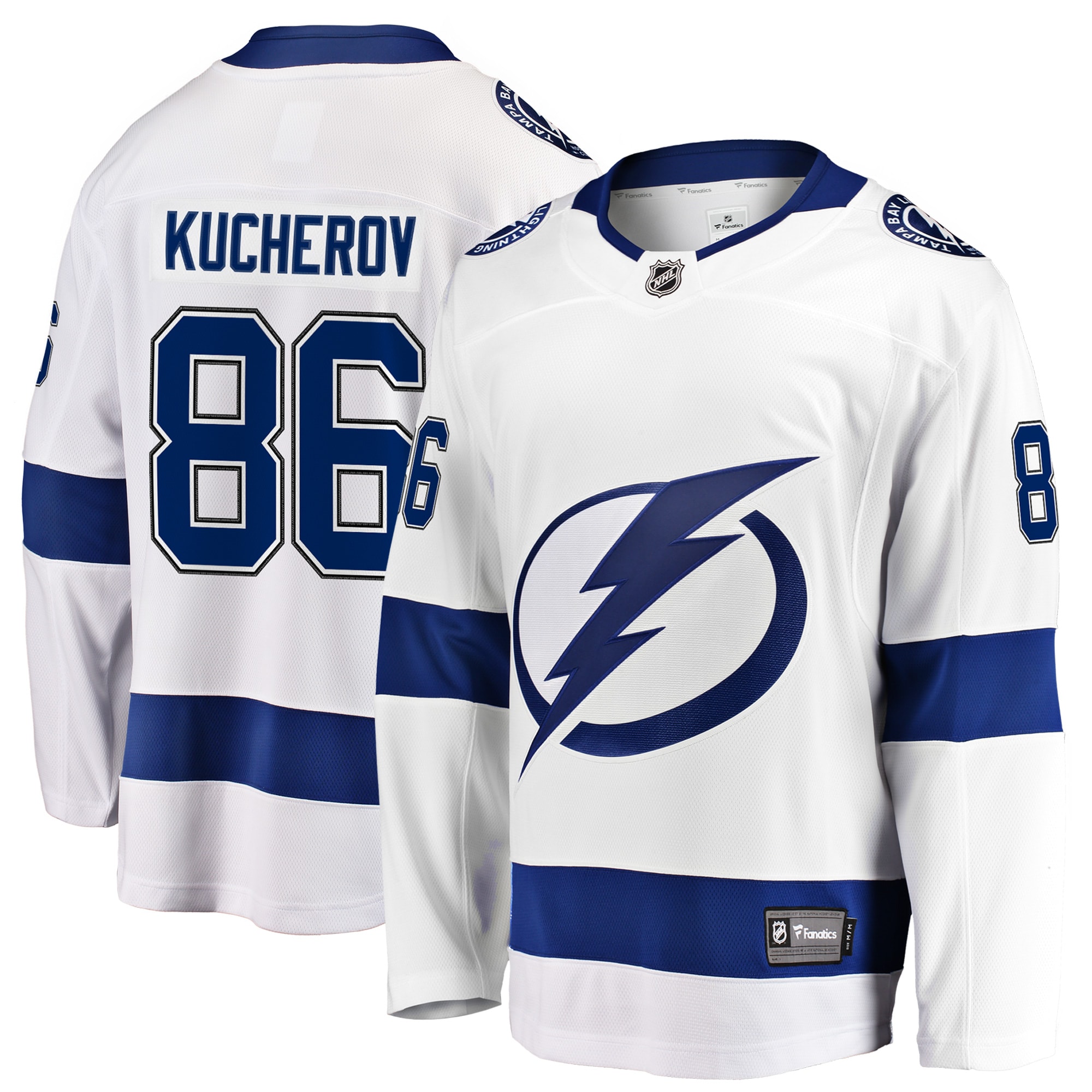 Men's Tampa Bay Lightning Nikita Kucherov White Away Premier Breakaway Player Hockey Jersey - JS902 