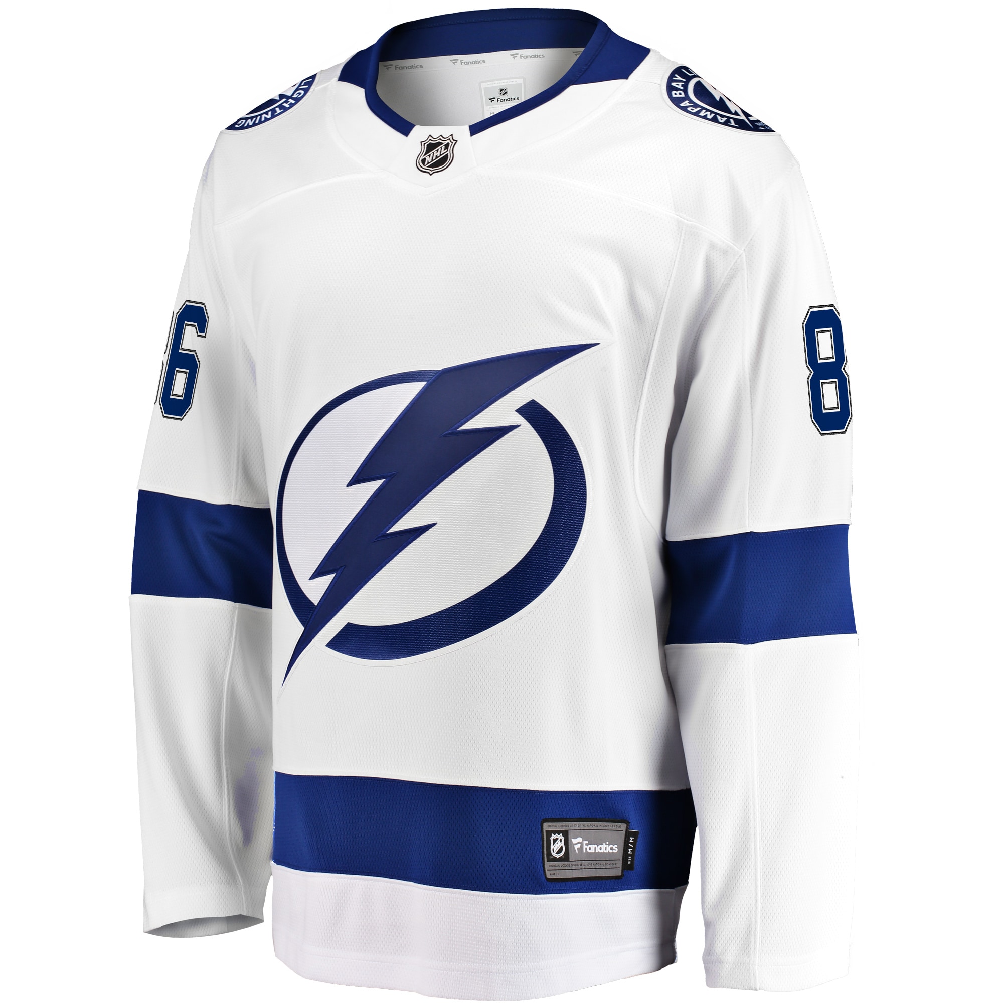 Alternative view of Men's Tampa Bay Lightning Nikita Kucherov White Away Premier Breakaway Player Hockey Jersey - JS902 