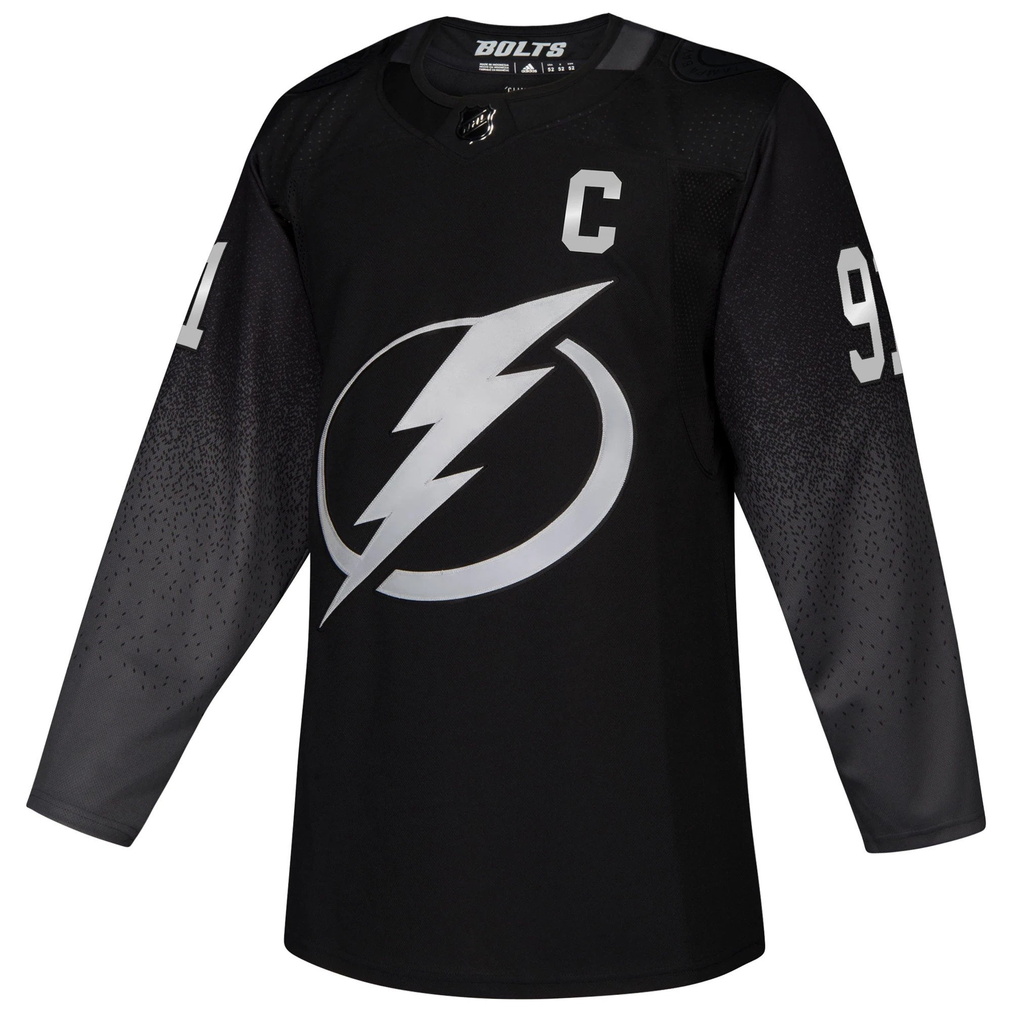 Alternative view of Men's Tampa Bay Lightning Steven Stamkos Black Alternate Player Hockey Jersey - JS391 