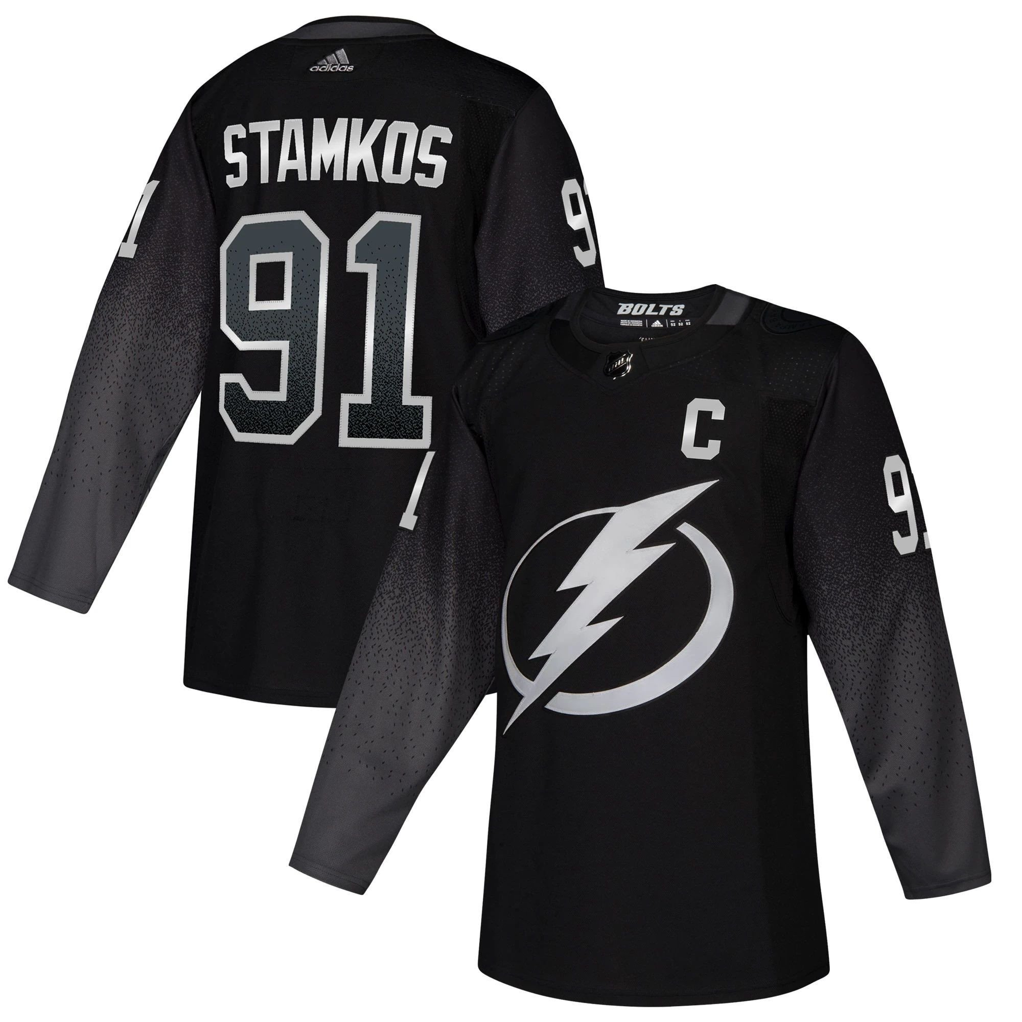 Men's Tampa Bay Lightning Steven Stamkos Black Alternate Player Hockey Jersey - JS391 