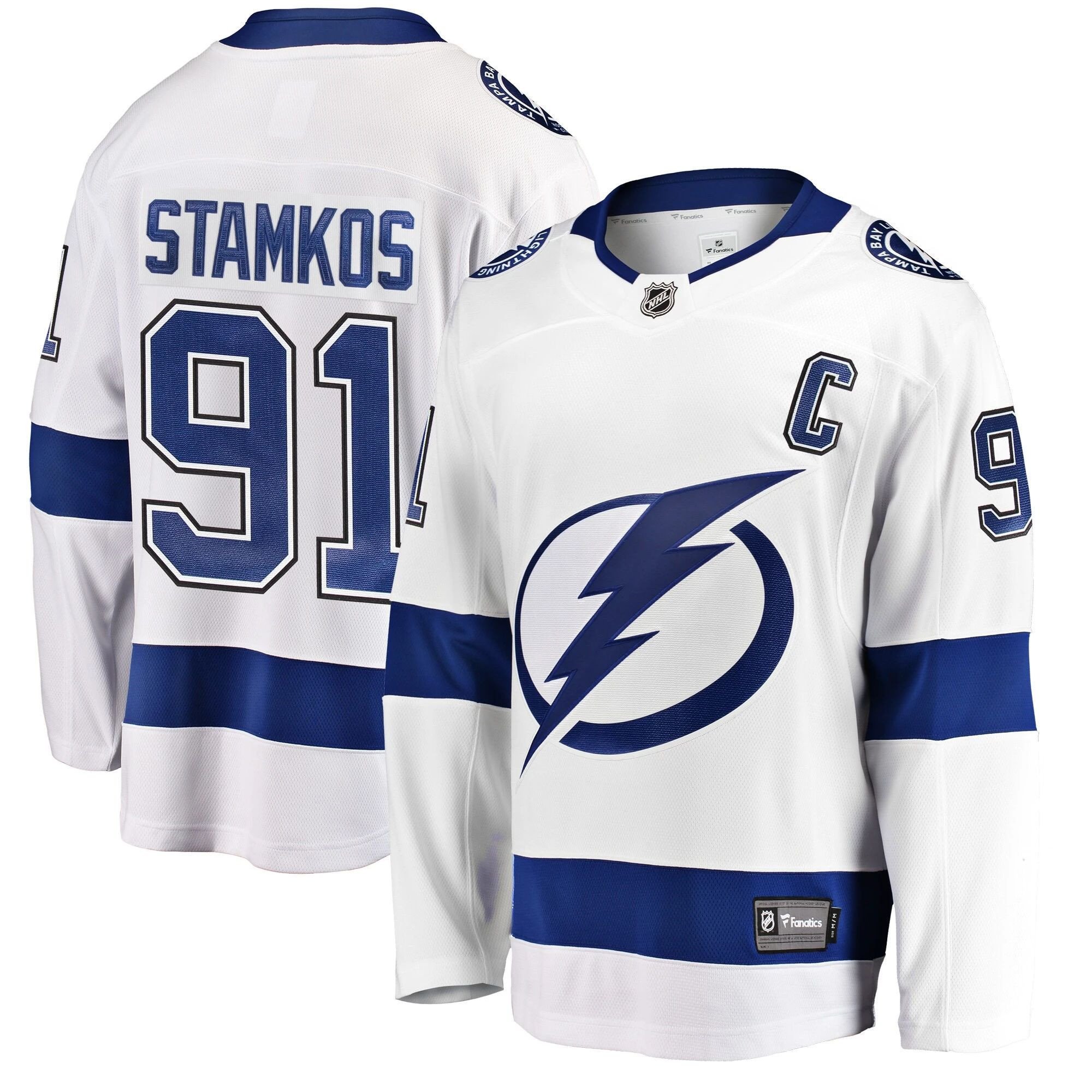 Men's Tampa Bay Lightning Steven Stamkos White Away Breakaway Player Hockey Jersey - JS957 