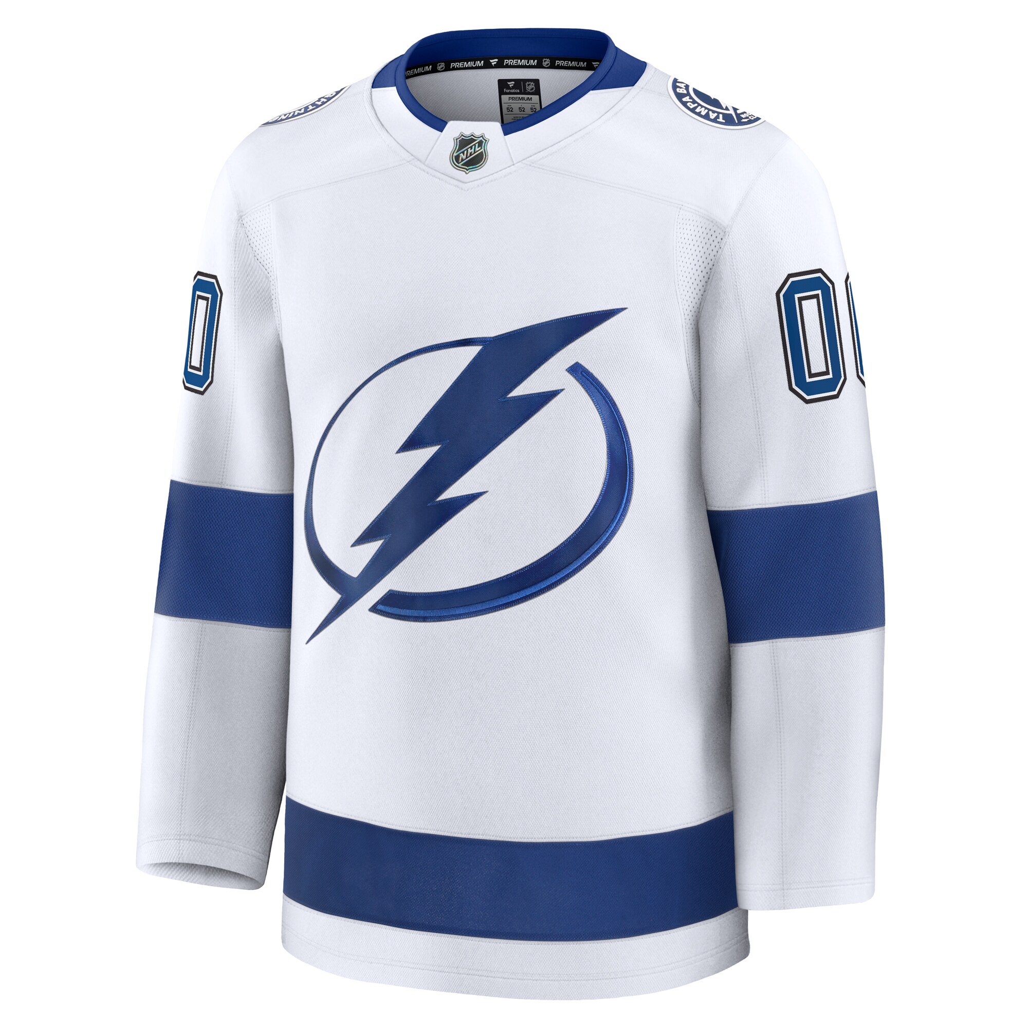 Alternative view of Men's Tampa Bay Lightning White Away Premium Custom Hockey Jersey - JS230 