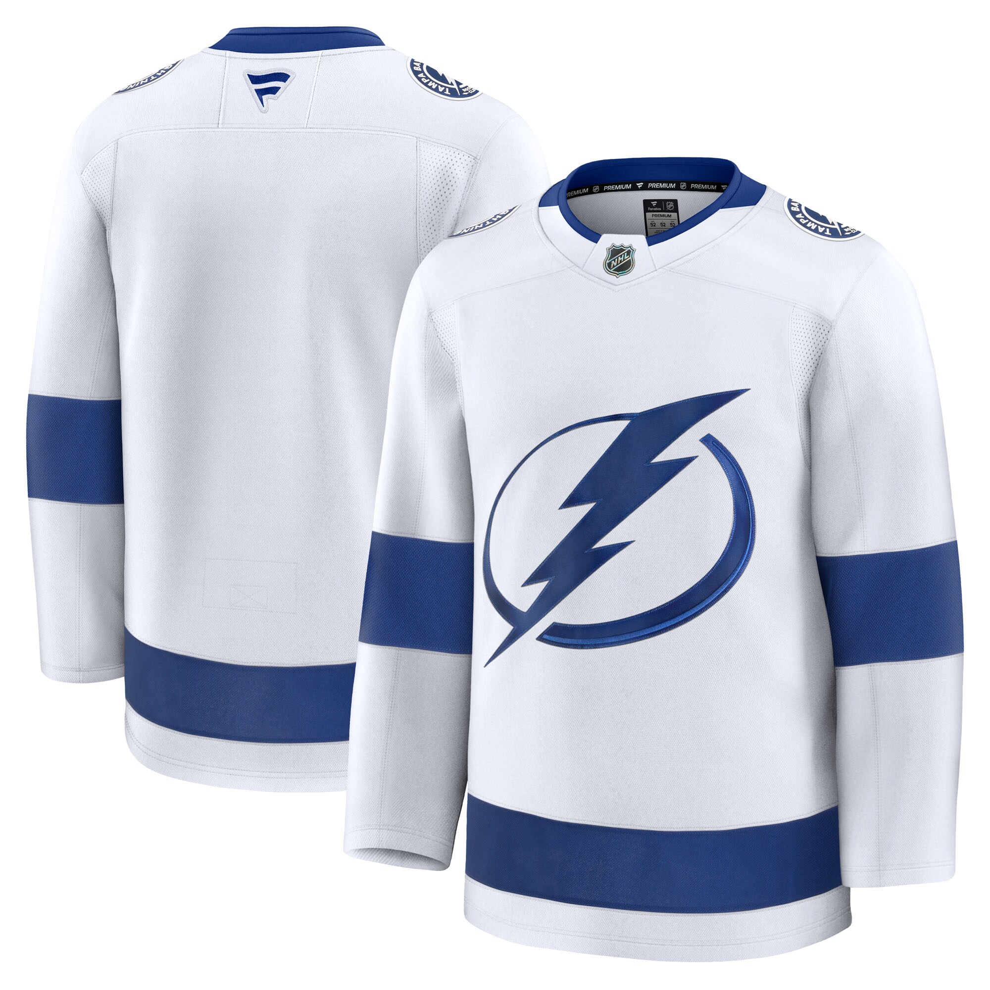 Men's Tampa Bay Lightning White Away Premium Hockey Jersey - JS144 