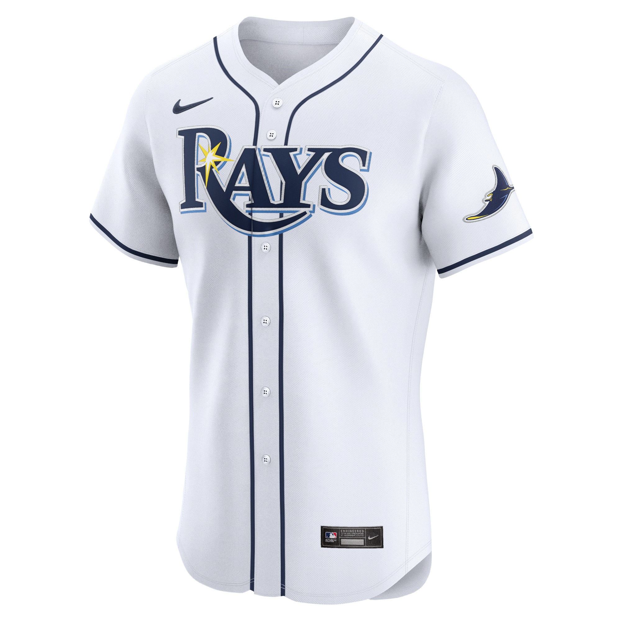 Alternative view of Men's Tampa Bay Rays White Home Elite Jersey - JS874 