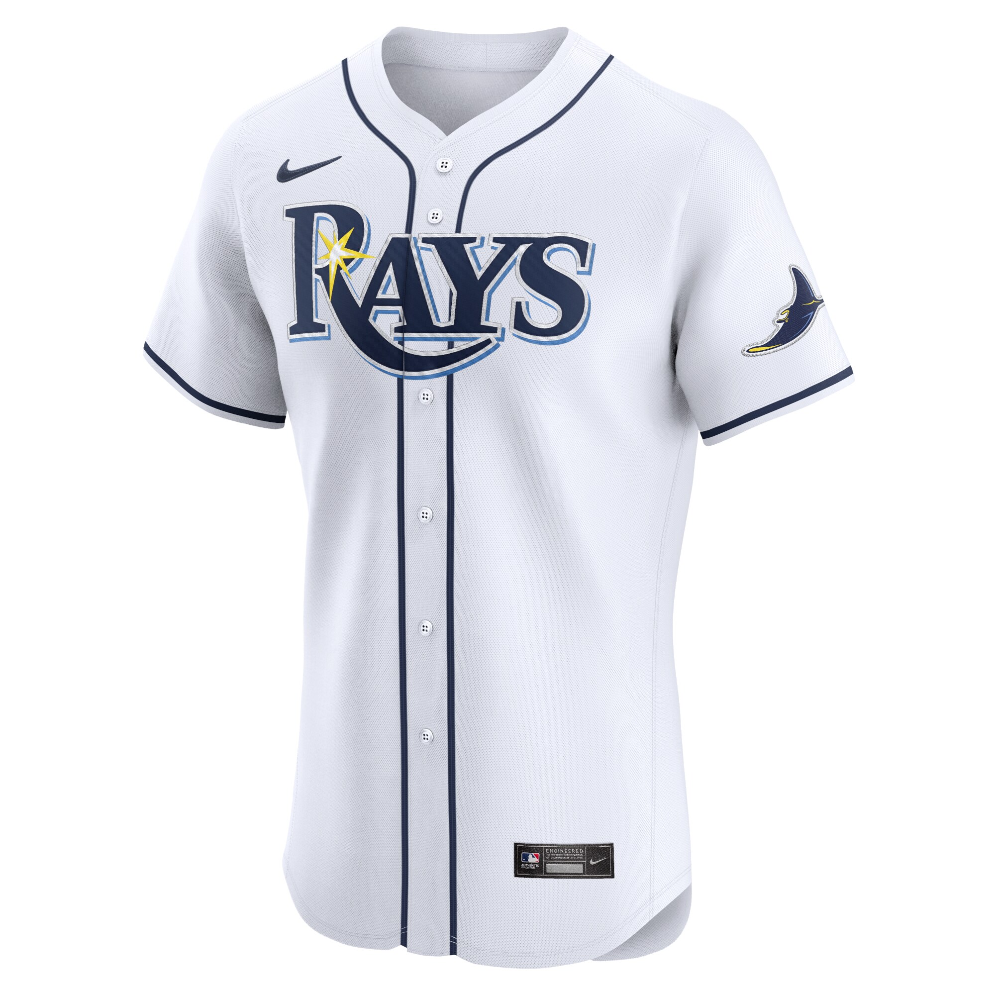 Alternative view of Men's Tampa Bay Rays White Home Elite Jersey - JS910 