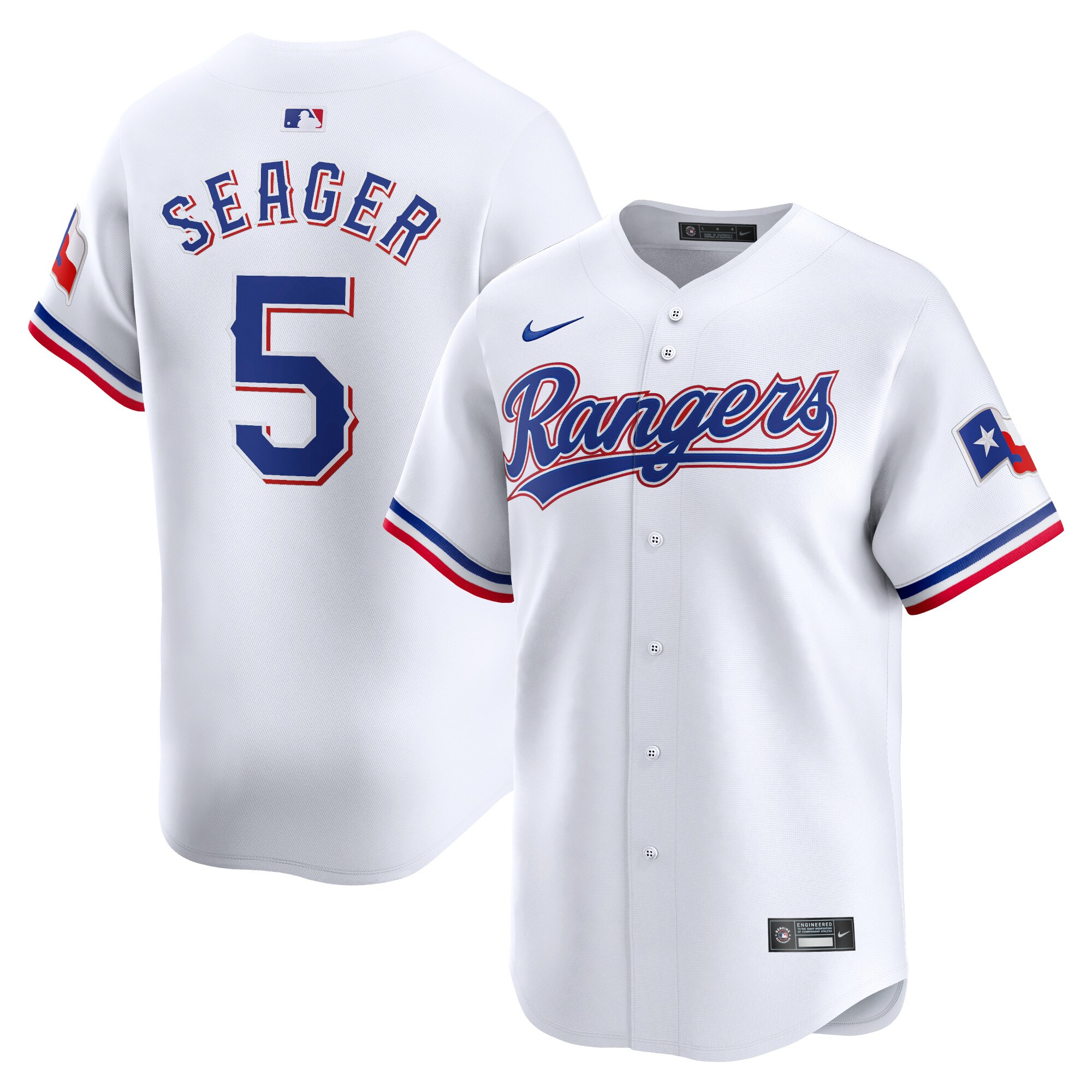 Men's Texas Rangers Corey Seager White Home Limited Player Baseball Jersey - JS888 