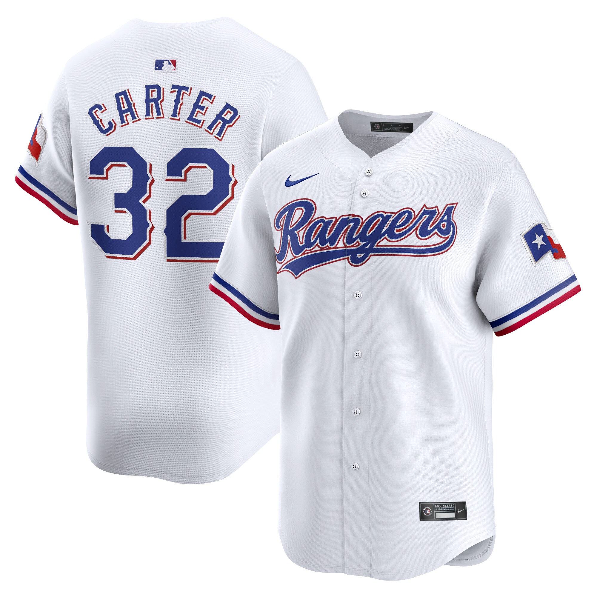 Men's Texas Rangers Evan Carter White Home Limited Player Baseball Jersey - JS403 