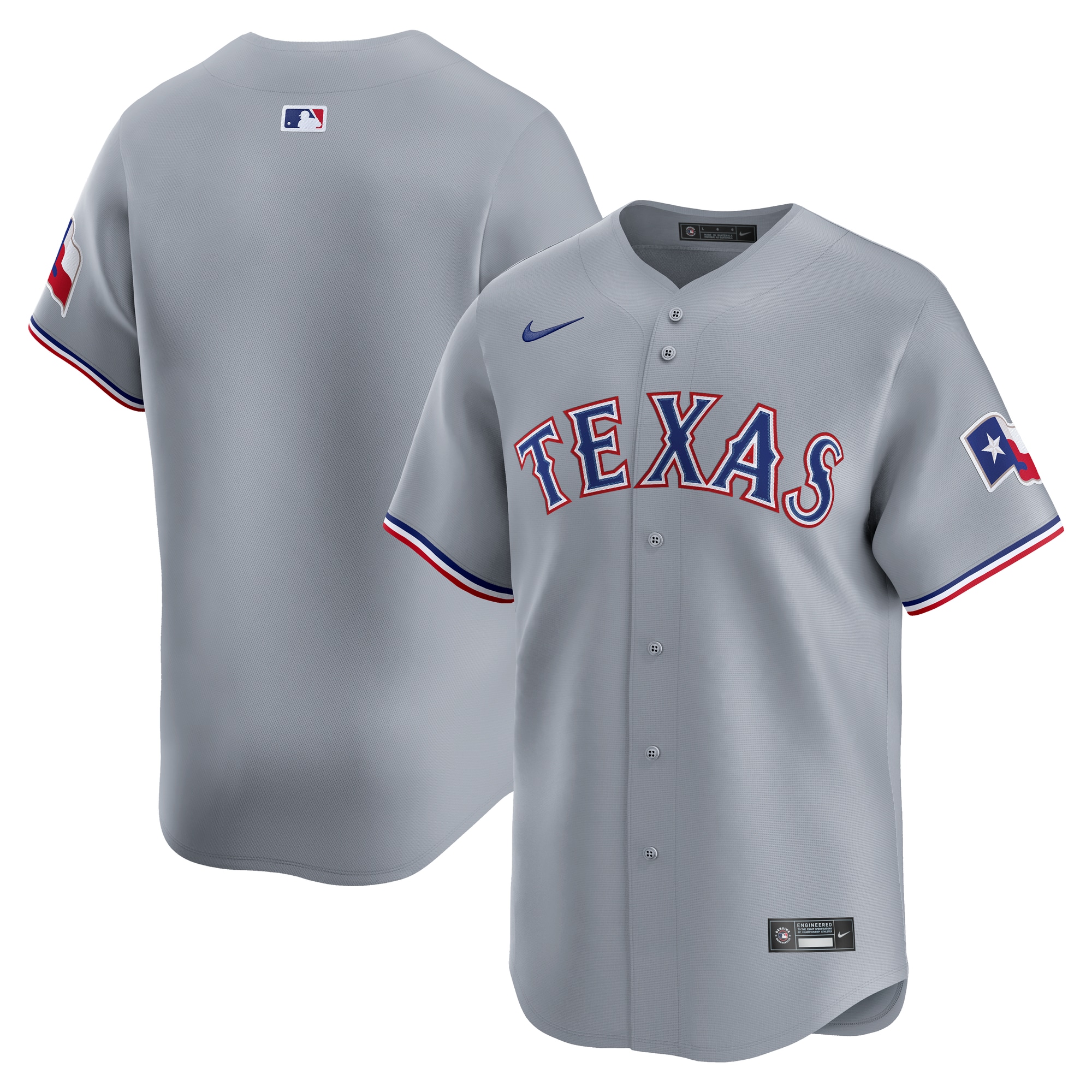 Men's Texas Rangers Gray Road Limited Baseball Jersey - JS861 