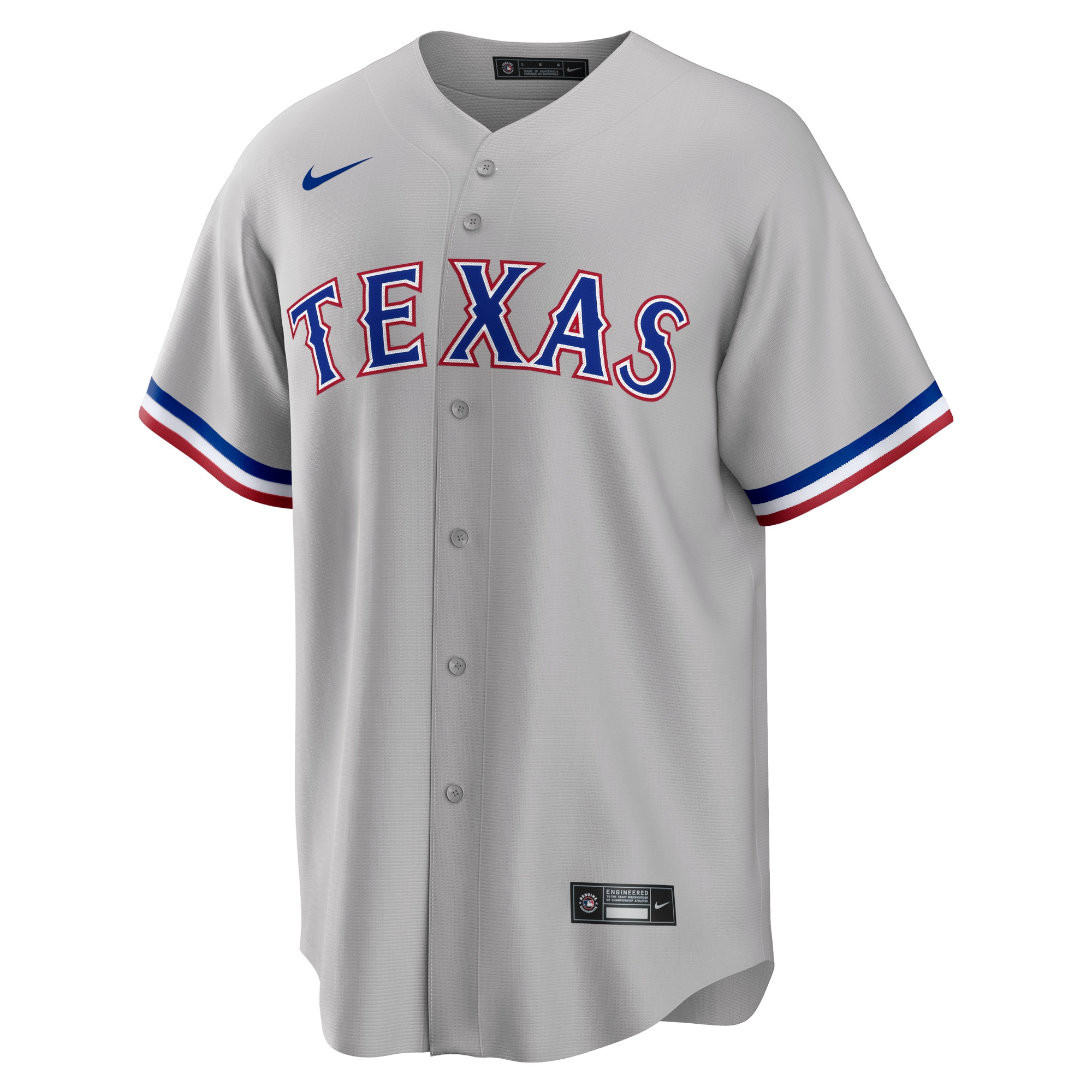 Alternative view of Men's Texas Rangers Gray Road Team Baseball Jersey - JS794 