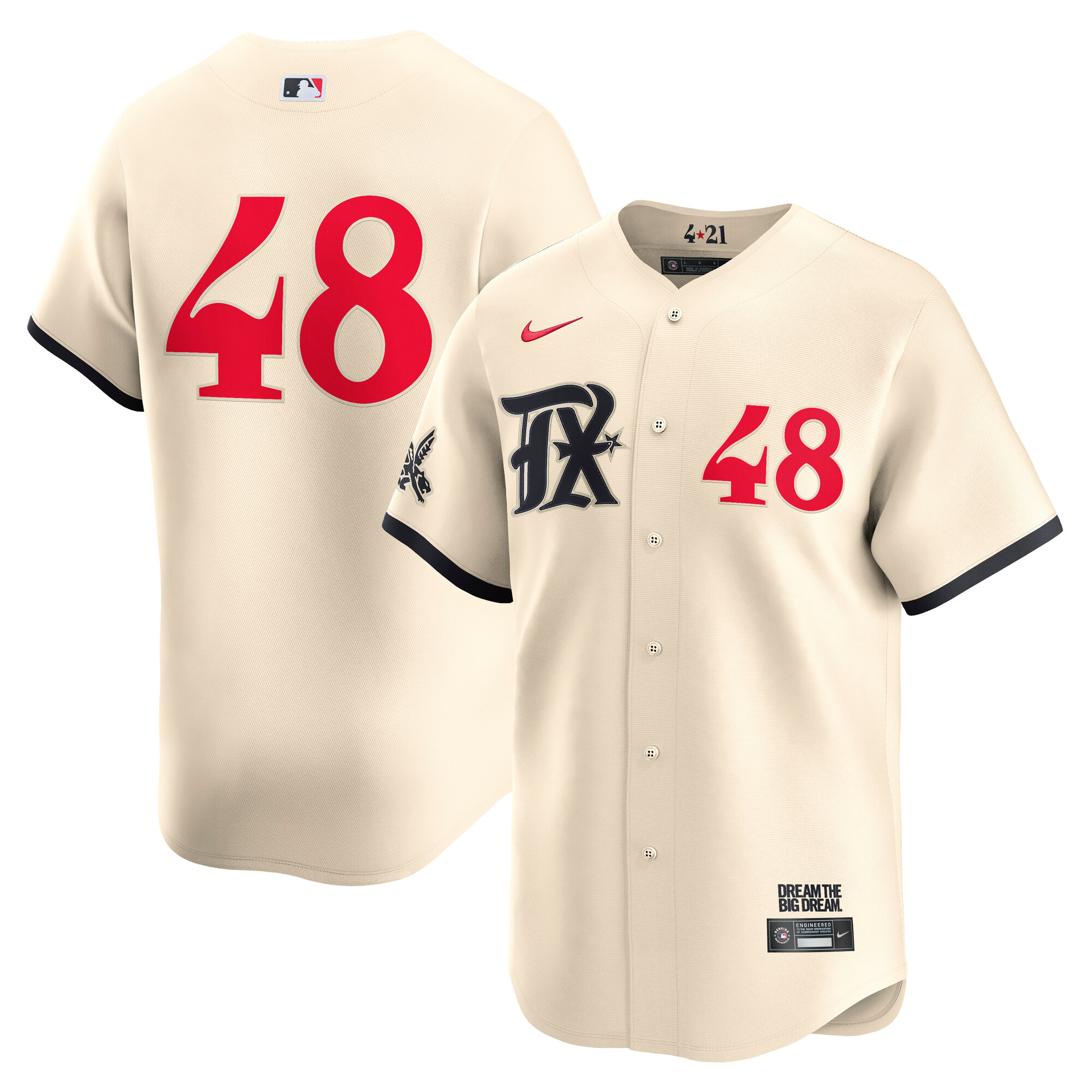 Men's Texas Rangers Jacob deGrom Cream City Connect Limited Player Baseball Jersey - JS829 