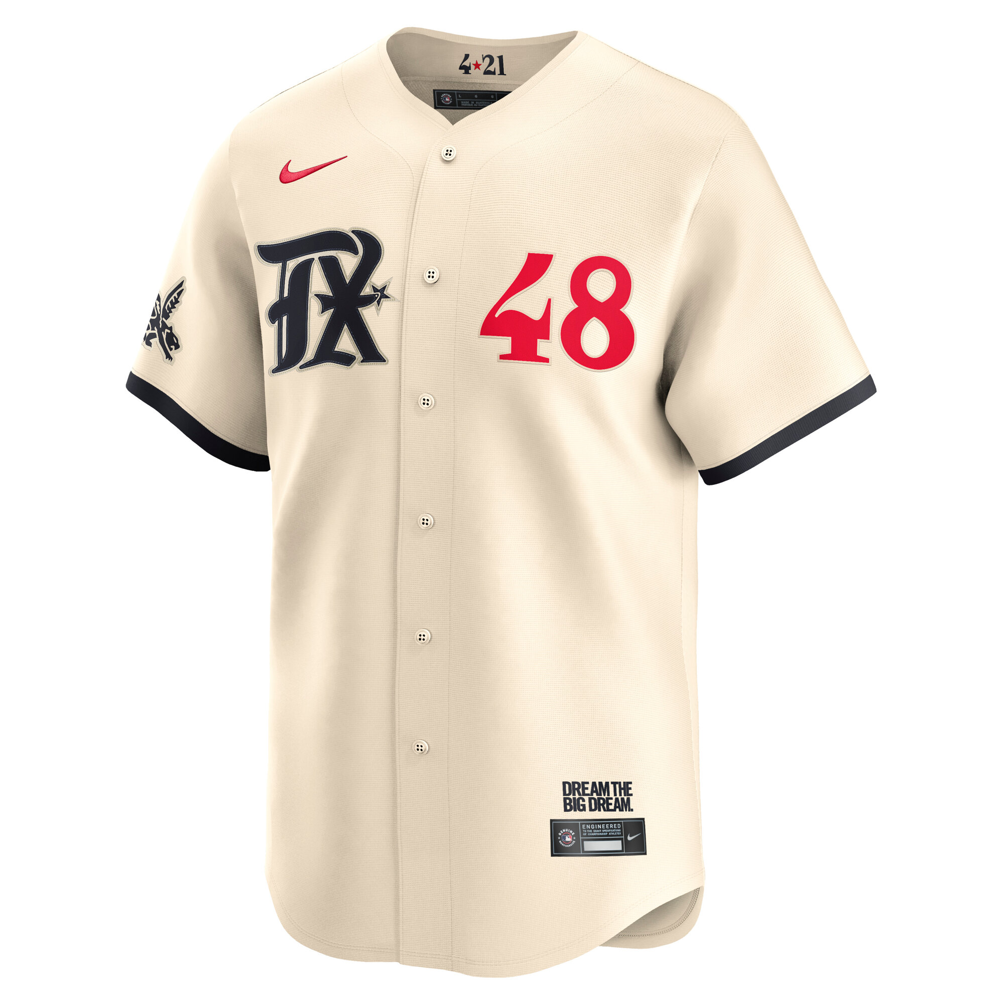 Alternative view of Men's Texas Rangers Jacob deGrom Cream City Connect Limited Player Baseball Jersey - JS829 