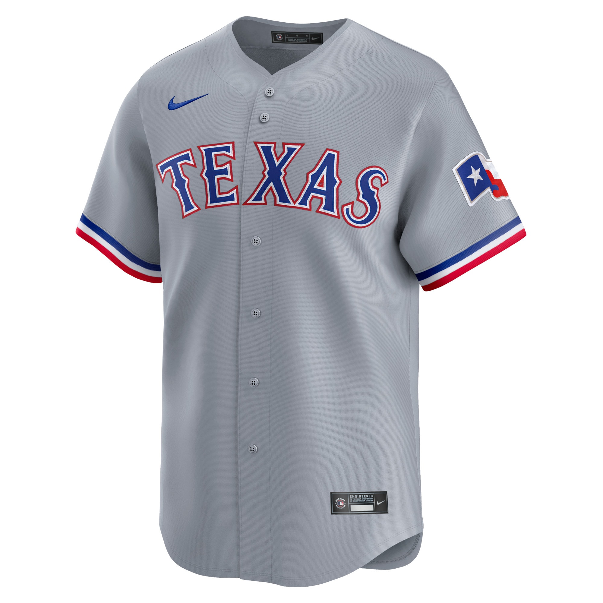 Alternative view of Men's Texas Rangers Jacob deGrom Gray Away Limited Player Baseball Jersey - JS338 