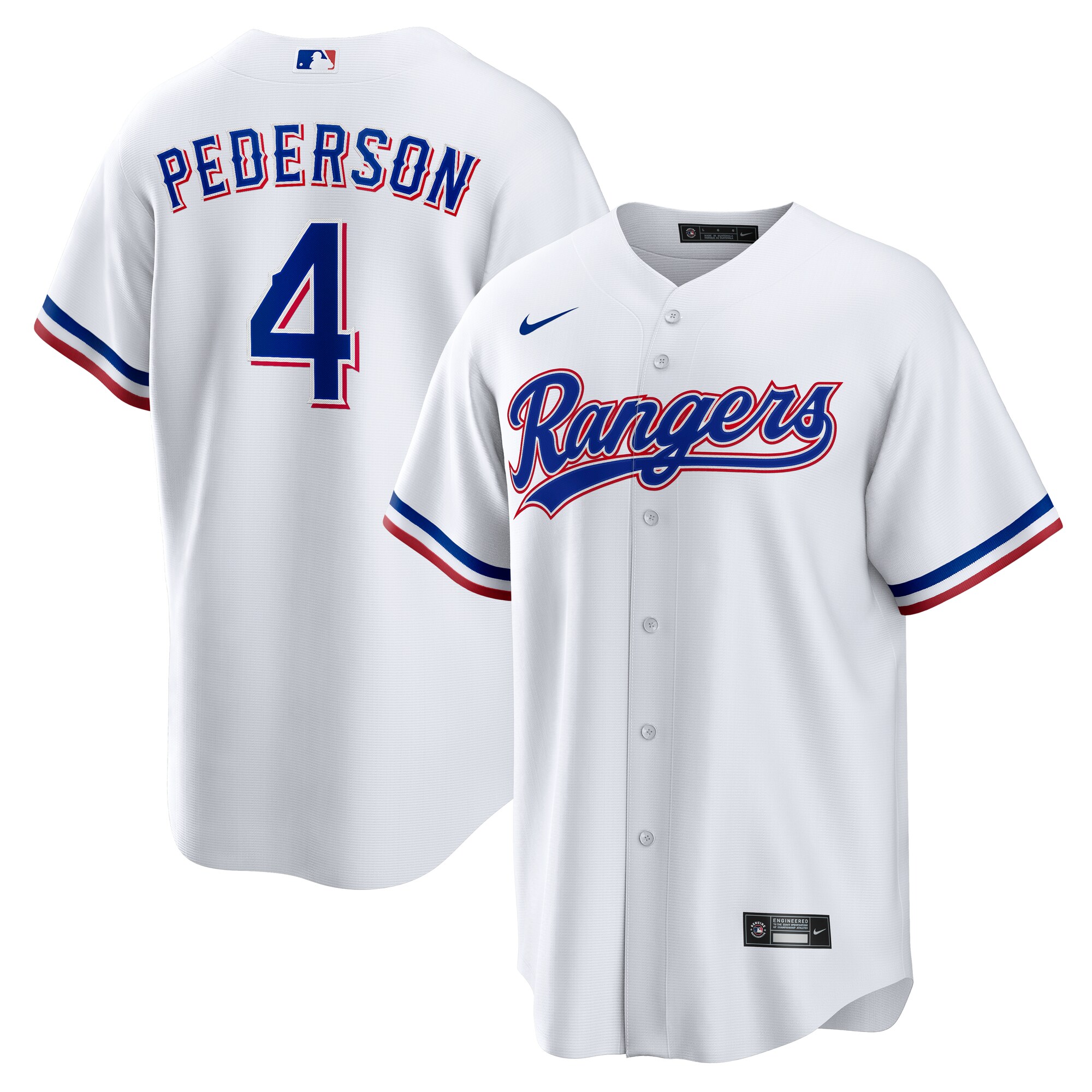 Men's Texas Rangers Joc Pederson White Home Baseball Jersey - JS304 