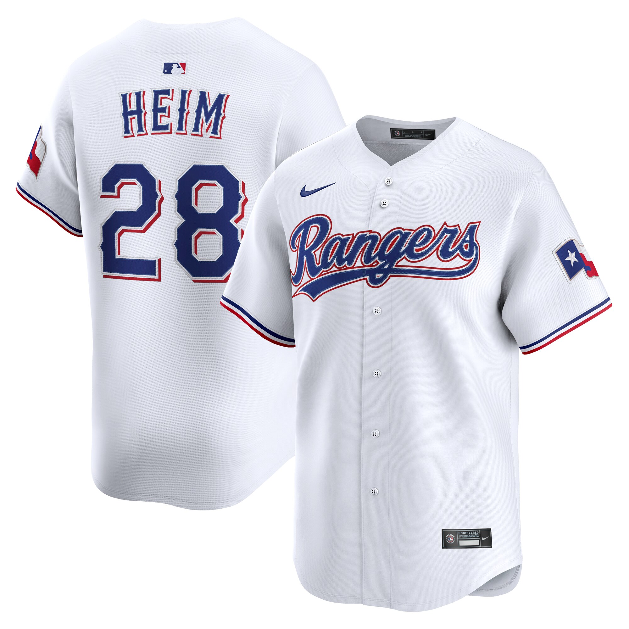 Men's Texas Rangers Jonah Heim White Alternate Limited Player Baseball Jersey - JS938 