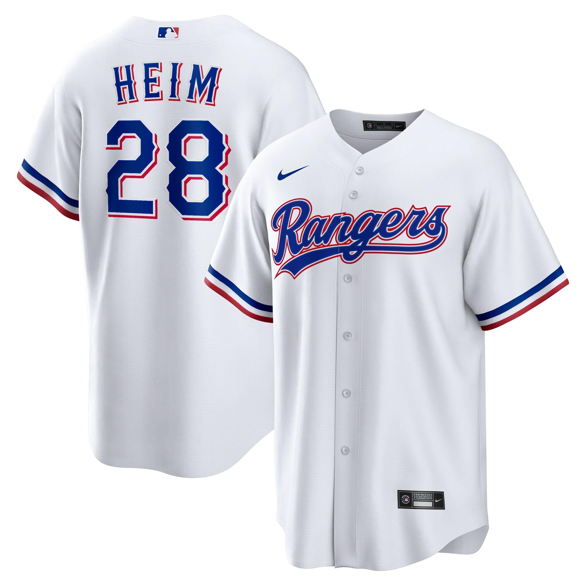 Men's Texas Rangers Jonah Heim White Home Baseball Jersey - JS473 