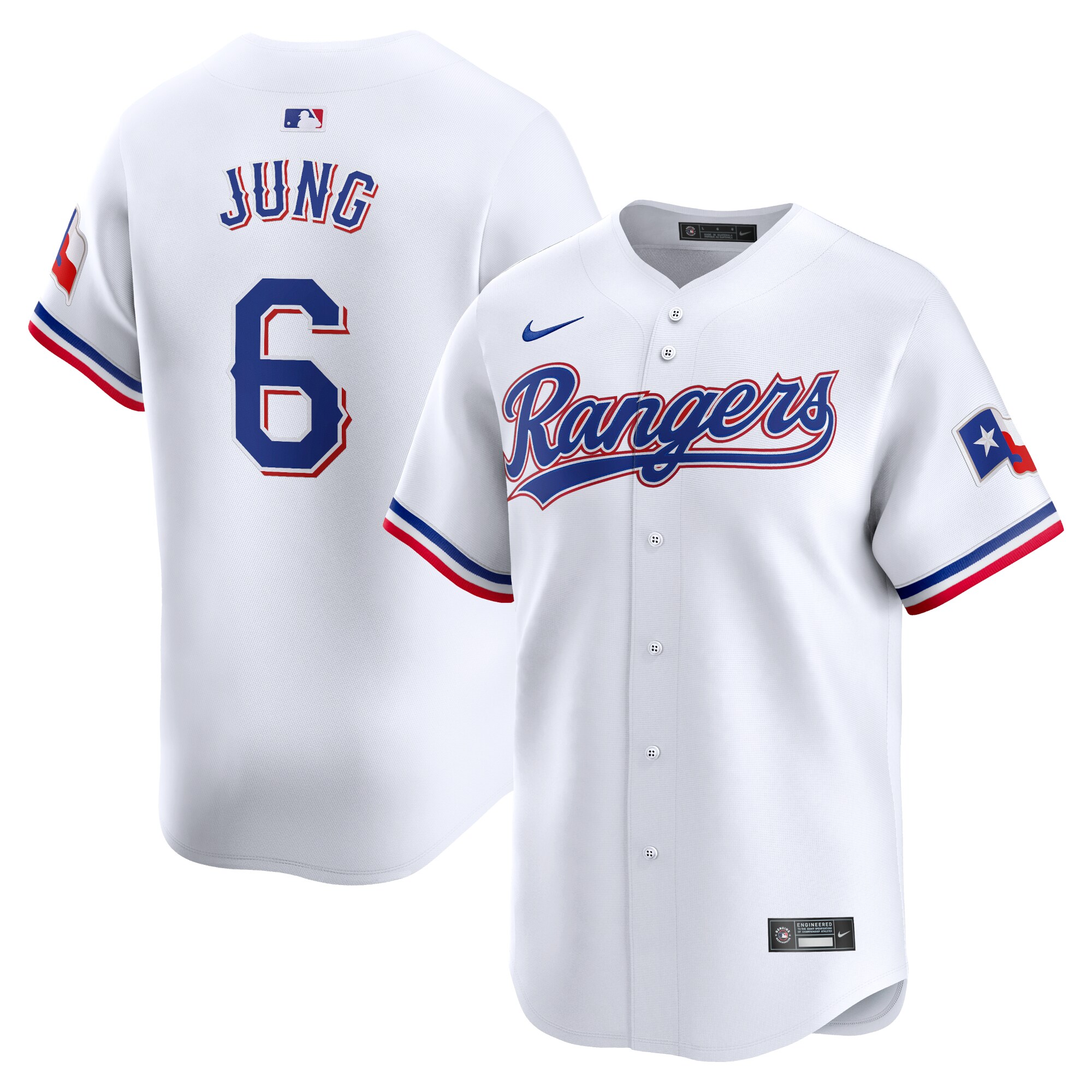 Men's Texas Rangers Josh Jung White Home Limited Player Baseball Jersey - JS925 