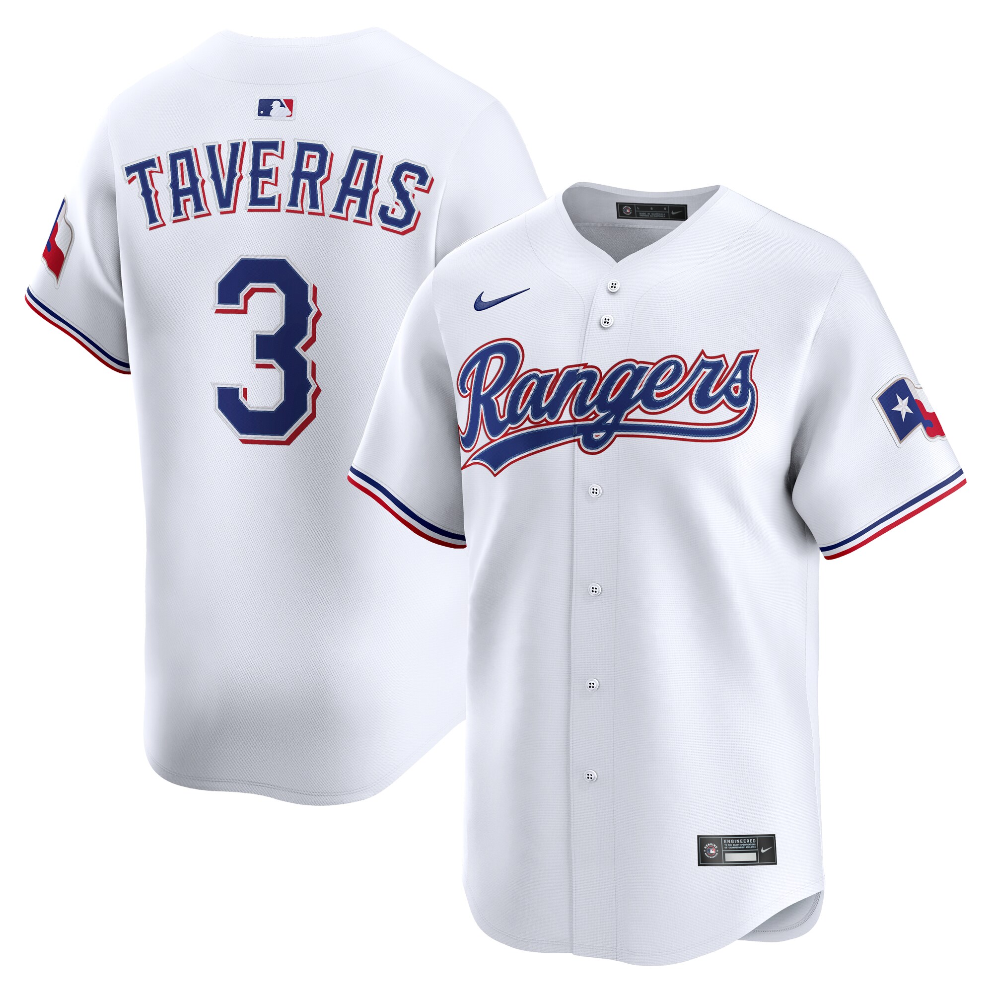Men's Texas Rangers Leody Taveras White Alternate Limited Player Jersey - JS692 