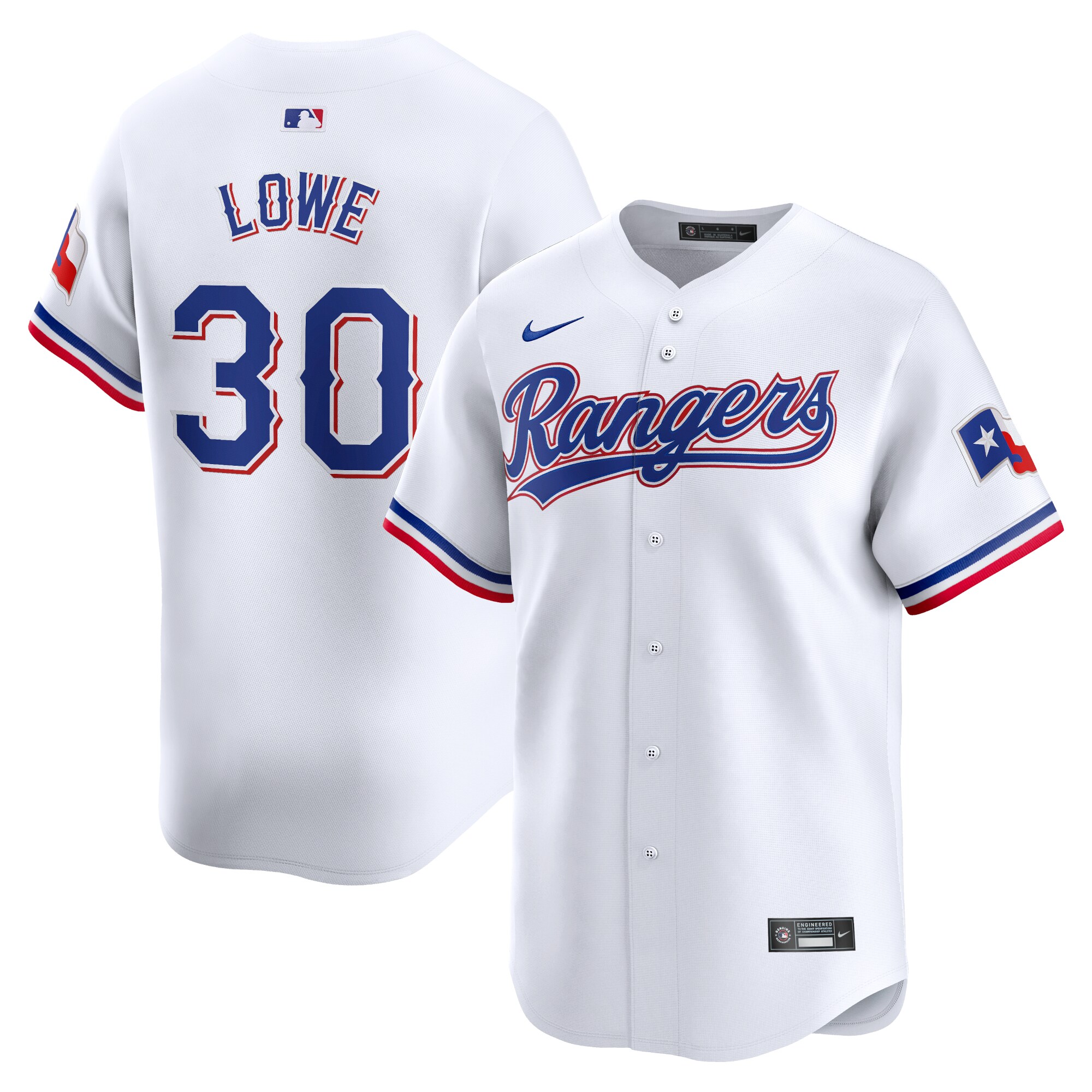 Men's Texas Rangers Nathaniel Lowe White Home Limited Player Baseball Jersey - JS135 