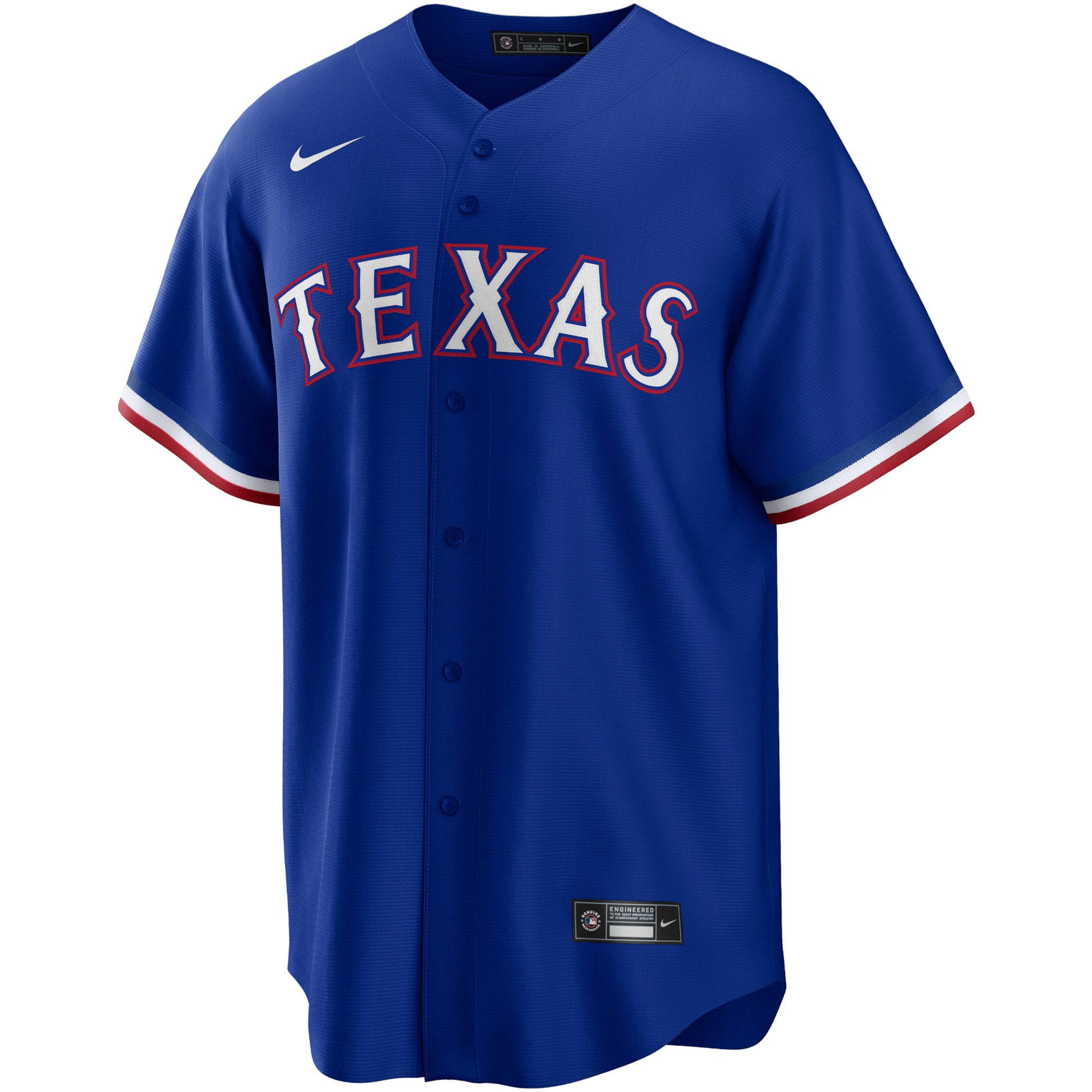 Alternative view of Men's Texas Rangers Royal Alternate Team Logo Baseball Jersey - JS934 