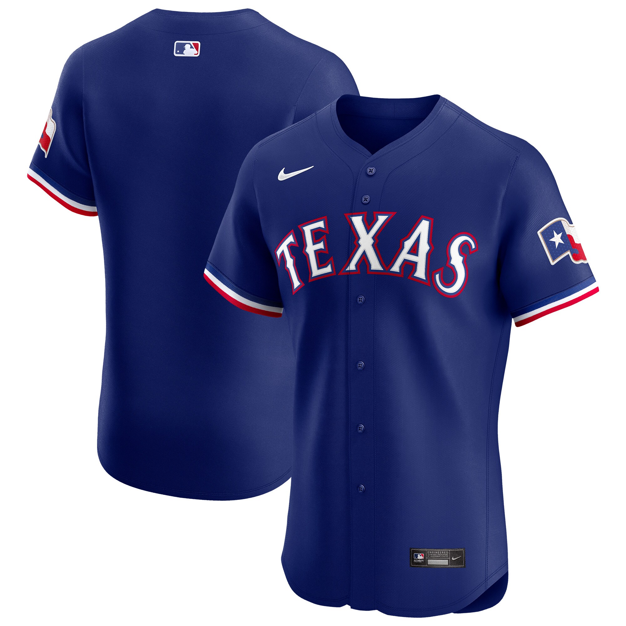 Men's Texas Rangers Royal Alternate Vapor Premier Elite Patch Baseball Jersey - JS790 
