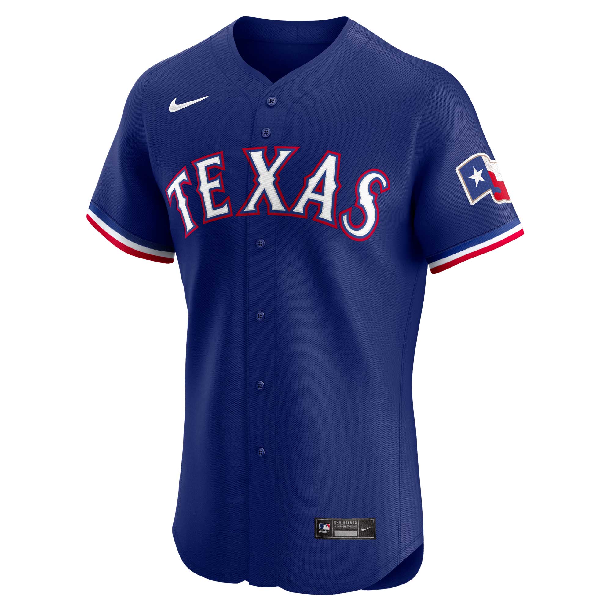 Alternative view of Men's Texas Rangers Royal Alternate Vapor Premier Elite Patch Baseball Jersey - JS790 