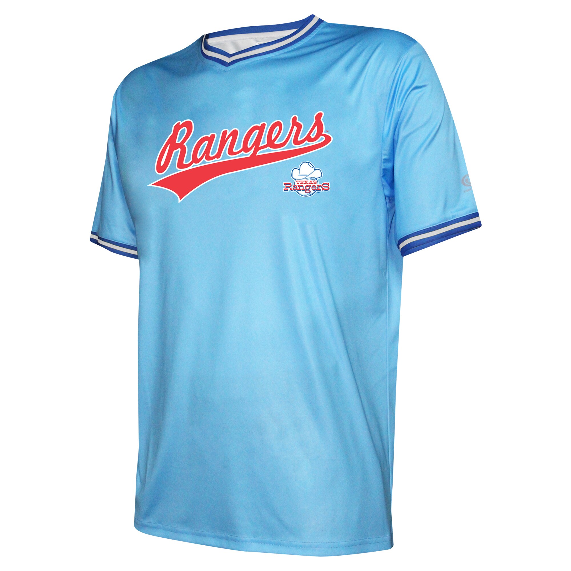 Alternative view of Men's Texas Rangers Stitches Light Blue Cooperstown Collection Team Baseball Jersey - JS945 