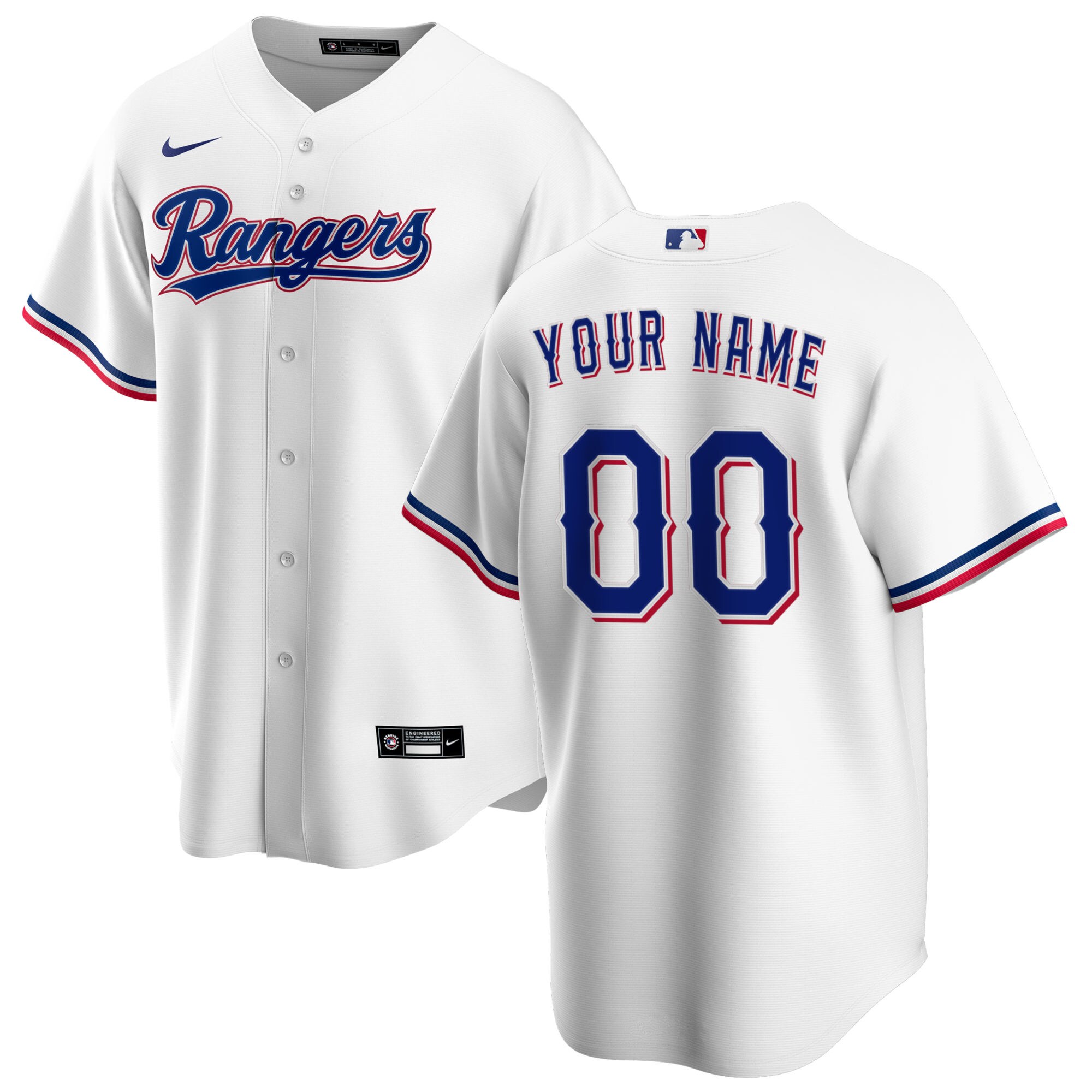 Men's Texas Rangers White Home Custom Baseball Jersey - JS130 