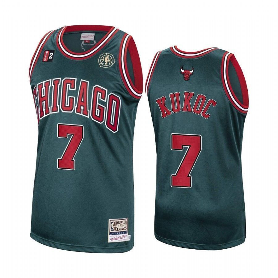Men's Toni Kukoc 7 Chicago Bulls Green Hardwood Classics Basketball Jersey - JS960 