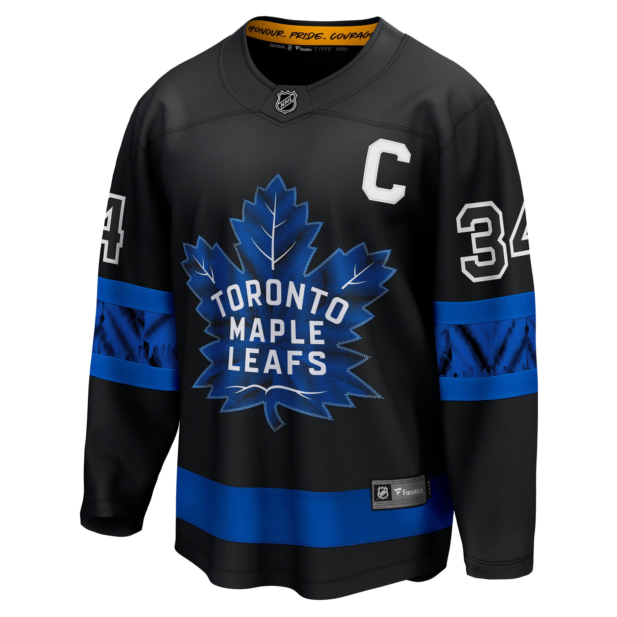 Alternative view of Men's Toronto Maple Leafs Auston Matthews Black "C" Premier Breakaway Player Jersey - JS290 