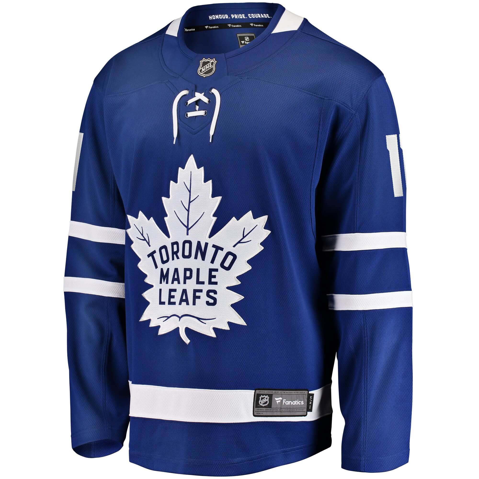 Alternative view of Men's Toronto Maple Leafs Max Domi Blue Home Breakaway Hockey Jersey - JS755 