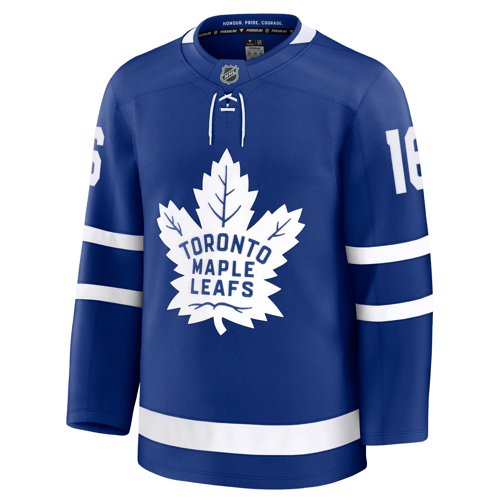 Alternative view of Men's Toronto Maple Leafs Mitch Marner Blue Home Premium Hockey Jersey - JS208 