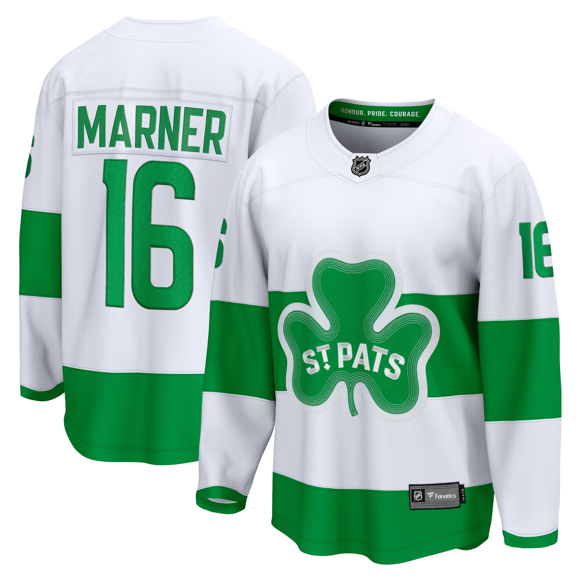 Men's Toronto Maple Leafs Mitch Marner White St. Patricks Alternate Premier Breakaway Player Hockey Jersey - JS686 
