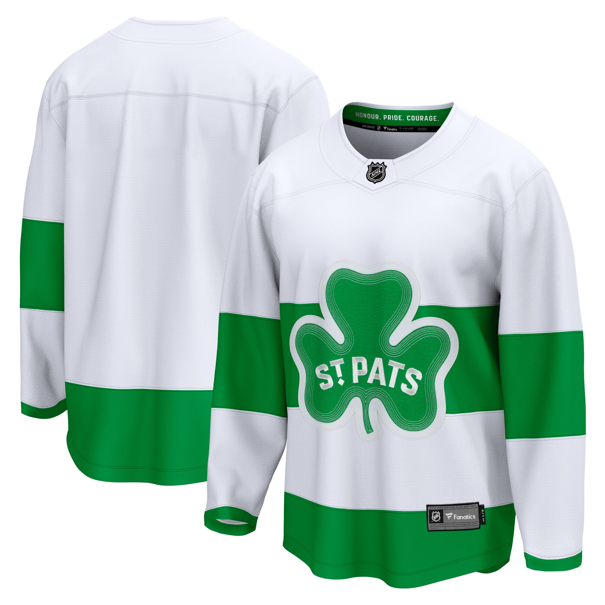 Men's Toronto Maple Leafs White St. Patricks Alternate Premier Breakaway Hockey Jersey - JS756 