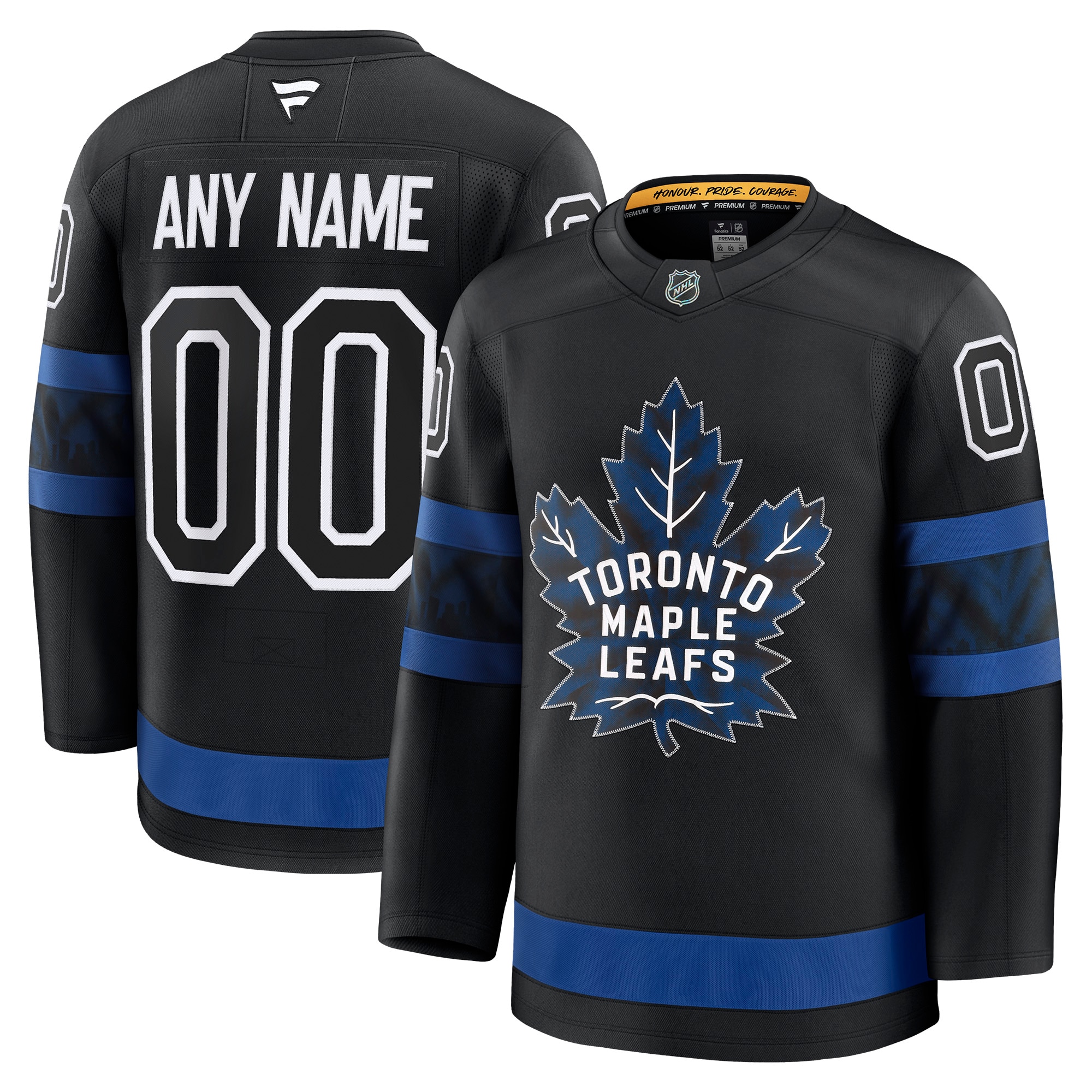 Alternative view of Men's Toronto Maple Leafs x drew house Black Alternate Premium Custom Hockey Jersey - JS682 