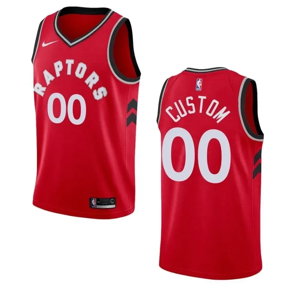 Men's Toronto Raptors 00 Custom Icon Swingman Basketball Jersey - Red - JS634 