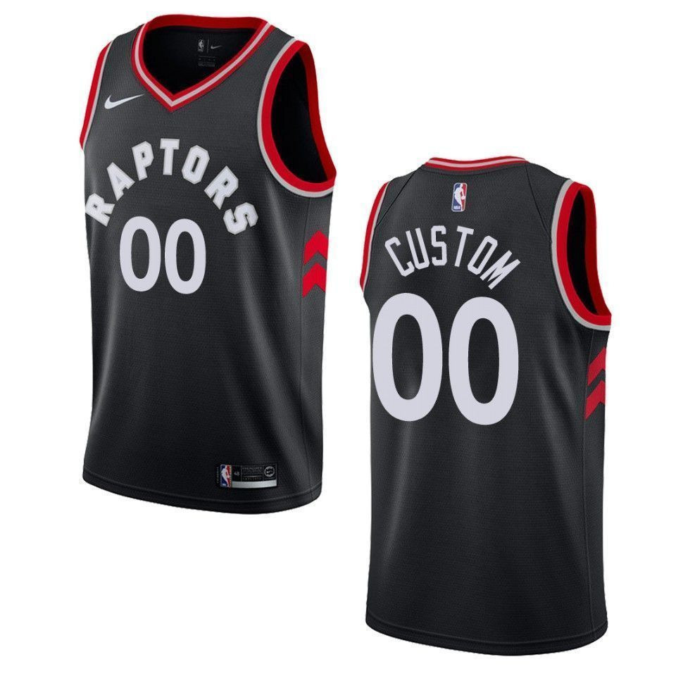 Men's Toronto Raptors 00 Custom Statement Swingman Basketball Jersey - Black - JS574 