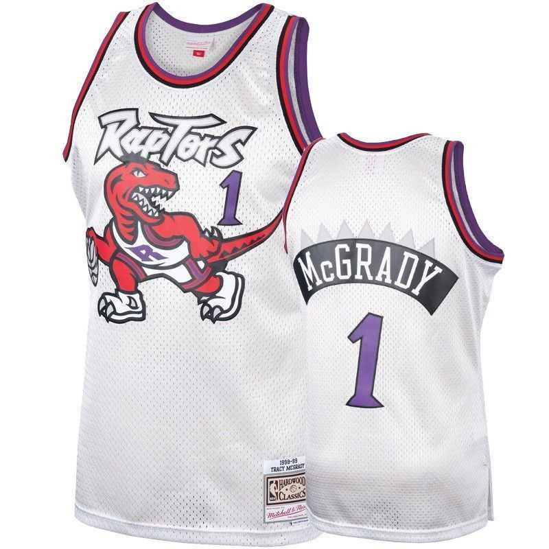 Men's Toronto Raptors 1 Tracy Mcgrady Hardwood Classics Platinum Basketball Jersey - JS608 