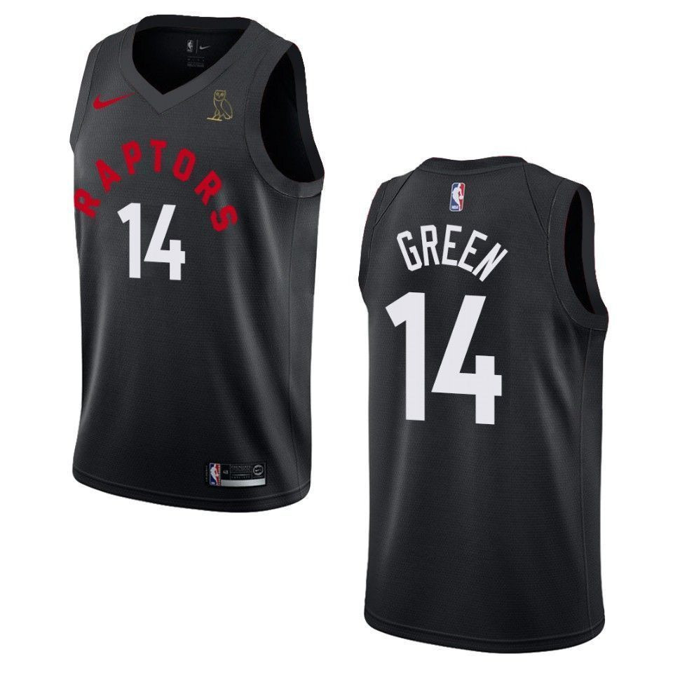 Men's Toronto Raptors 14 Danny Green Drake Ovo Collection Basketball Jersey - Black - JS894 
