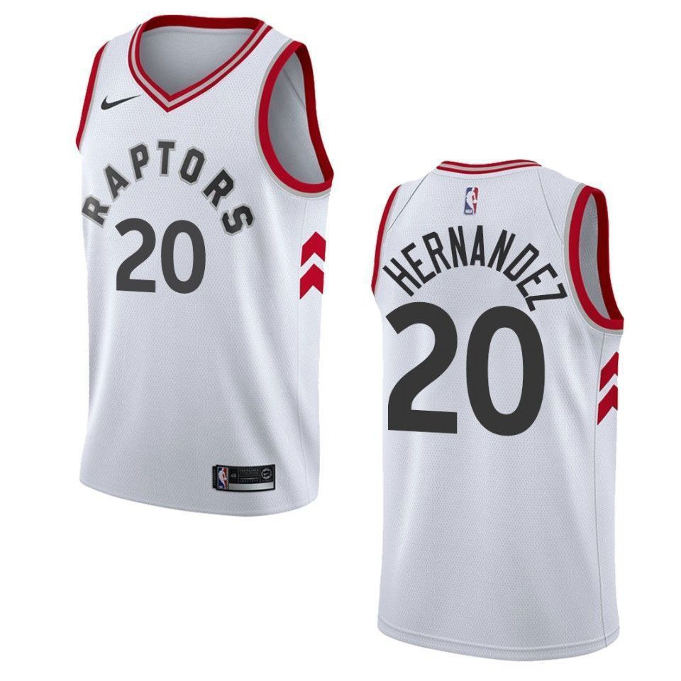 Men's Toronto Raptors 20 Dewan Hernandez Association Swingman Basketball Jersey - White - JS835 