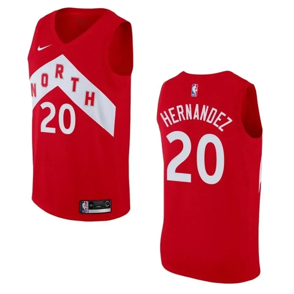 Men's Toronto Raptors 20 Dewan Hernandez Earned Swingman Basketball Jersey - Red - JS953 