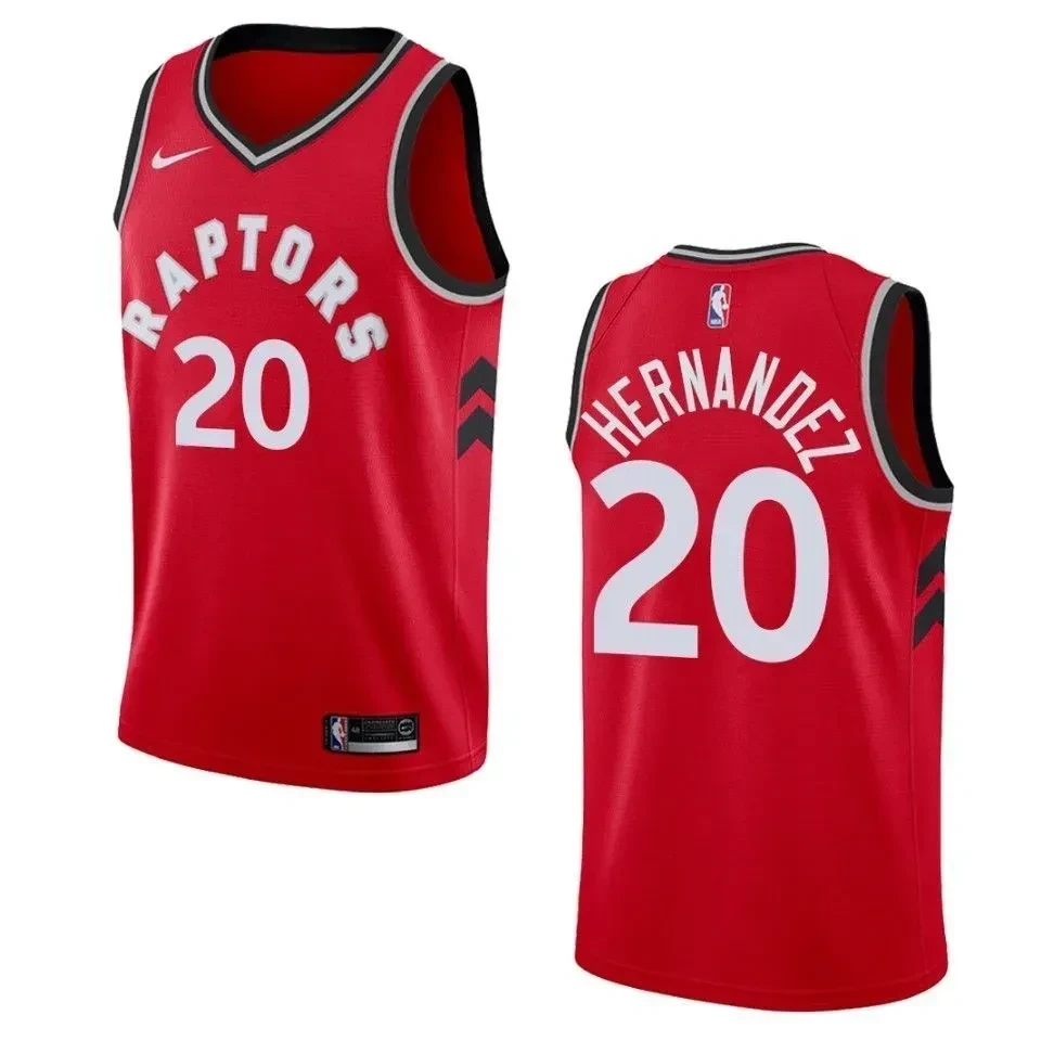 Men's Toronto Raptors 20 Dewan Hernandez Icon Swingman Basketball Jersey - Red - JS514 