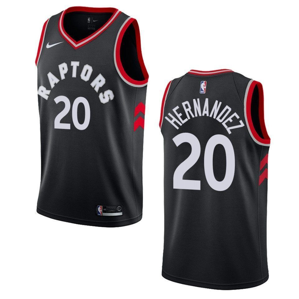 Men's Toronto Raptors 20 Dewan Hernandez Statement Swingman Basketball Jersey - Black - JS928 