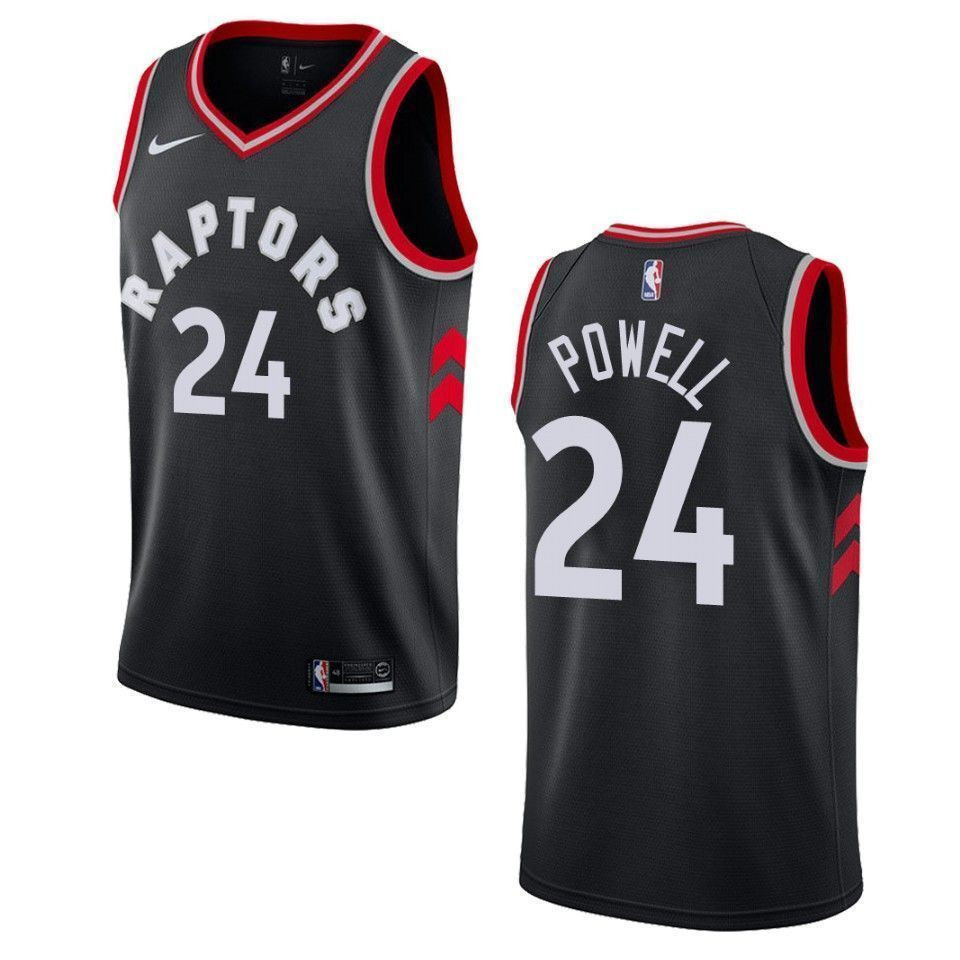 Men's Toronto Raptors 24 Norman Powell Statement Swingman Basketball Jersey - Black - JS705 