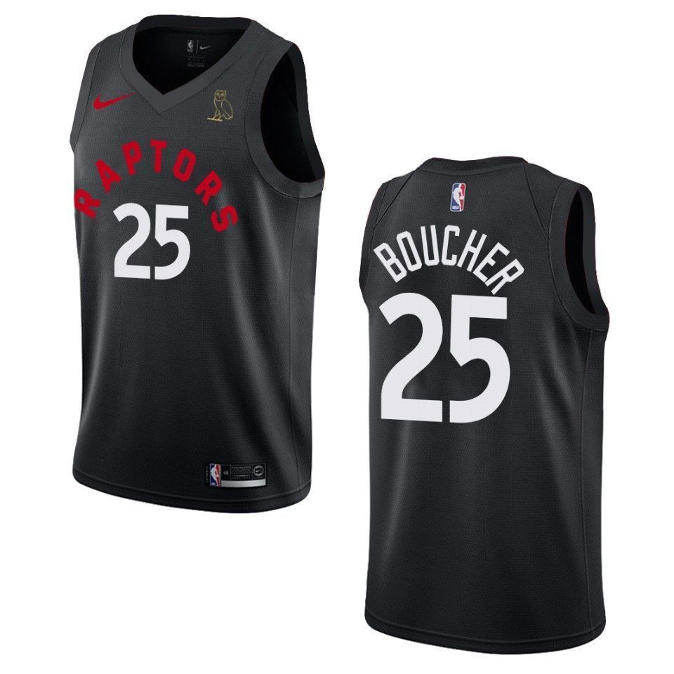 Men's Toronto Raptors 25 Chris Boucher Drake Ovo Collection Basketball Jersey - Black - JS400 