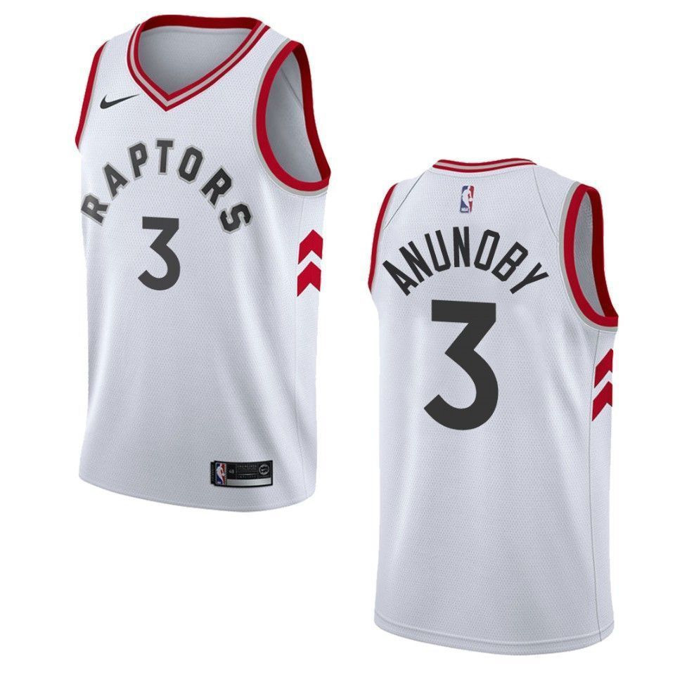 Men's Toronto Raptors 3 Og Anunoby Association Swingman Basketball Jersey - White - JS365 