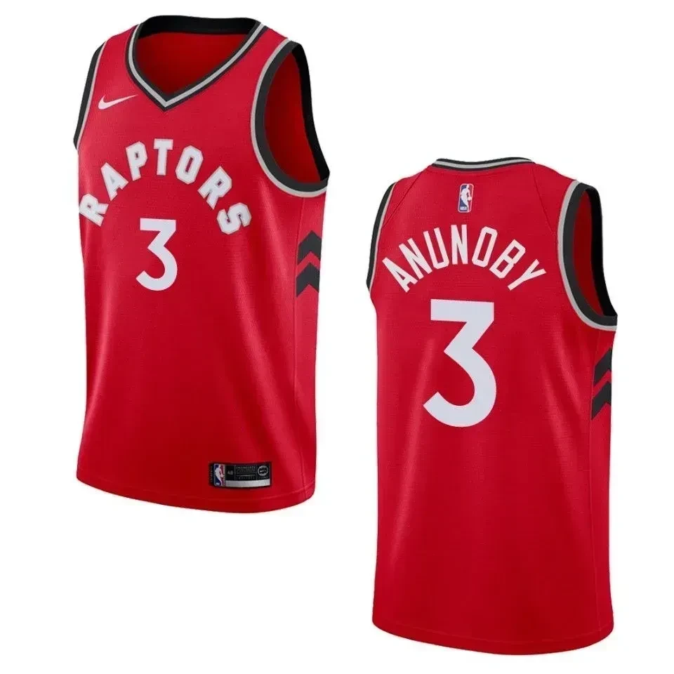 Men's Toronto Raptors 3 Og Anunoby Icon Swingman Basketball Jersey - Red - JS651 