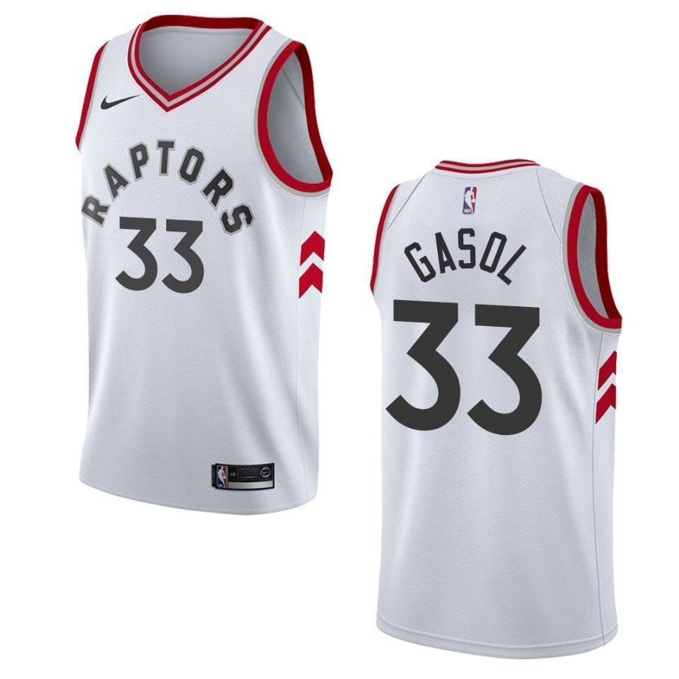 Men's Toronto Raptors 33 Marc Gasol Association Swingman Basketball Jersey - White - JS930 